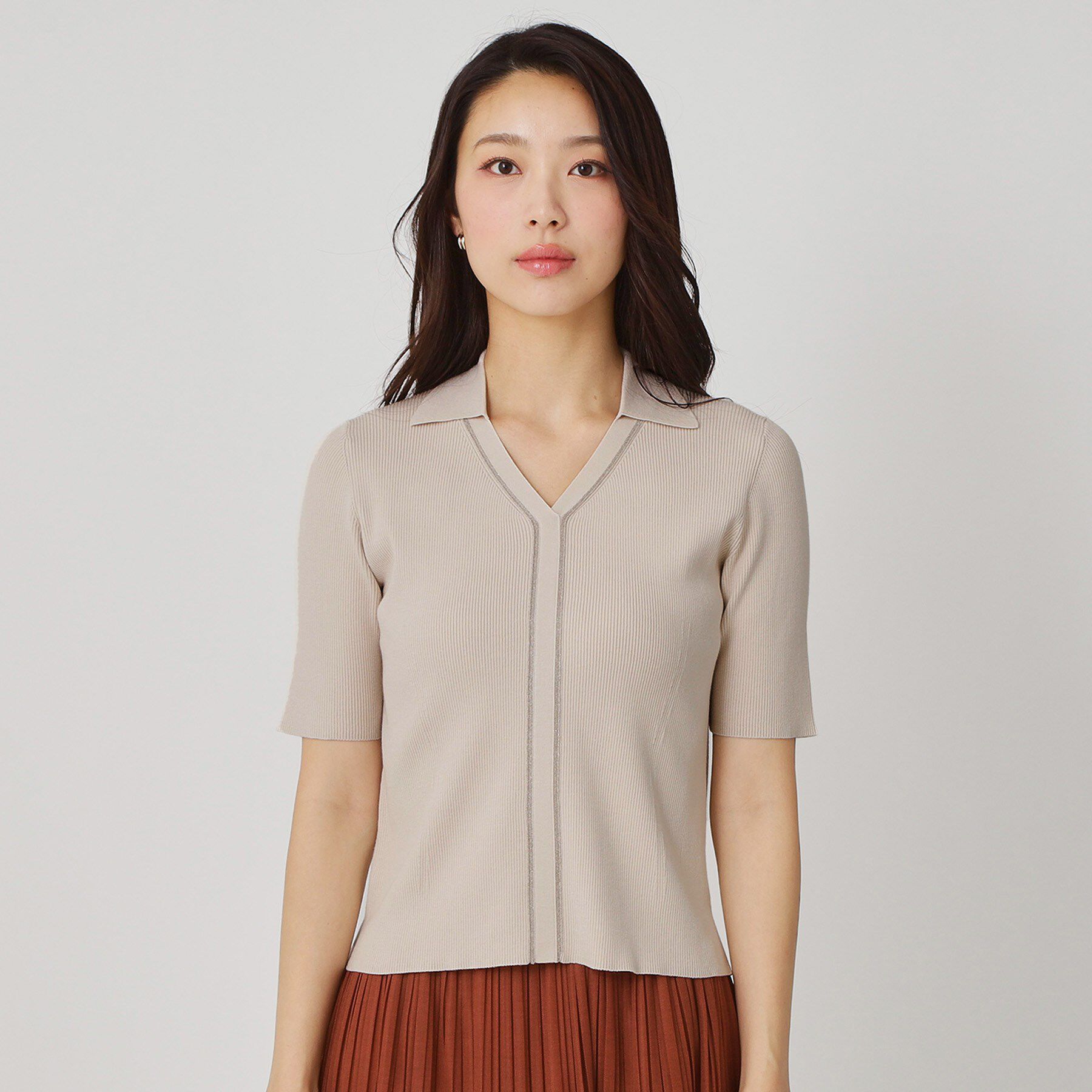 COUP DE CHANCE「【手洗い可】衿付きニットトップス」|ニット・セーター|