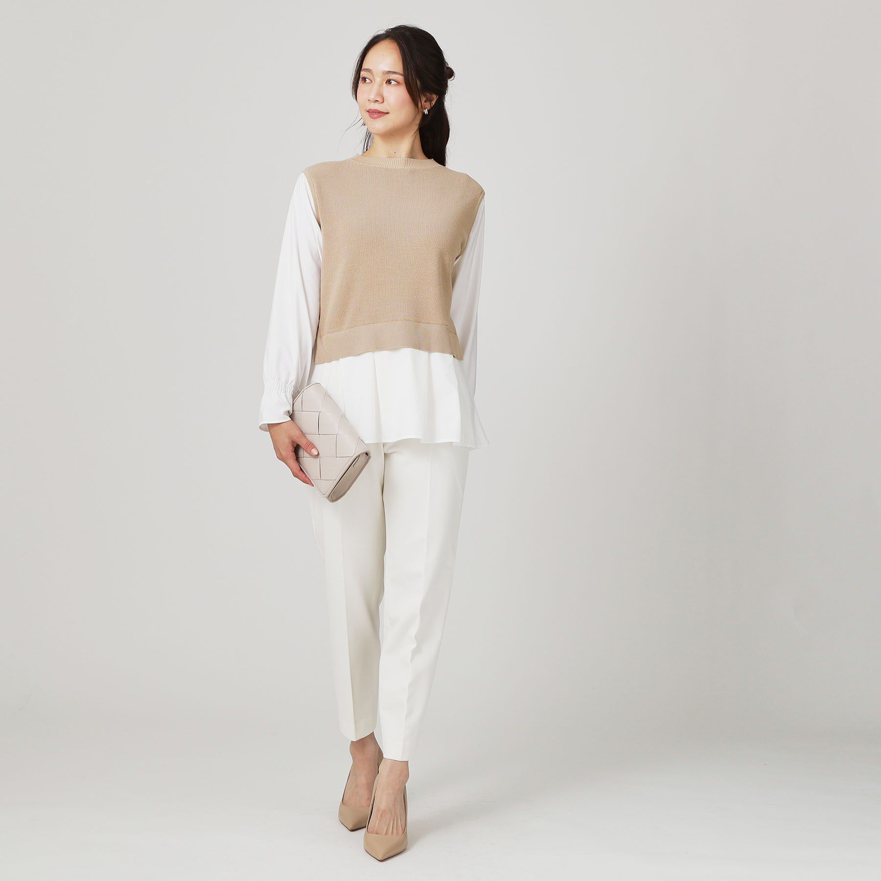 COUP DE CHANCE「【手洗い可】重ね着風ニットトップス」|ニット・セーター|