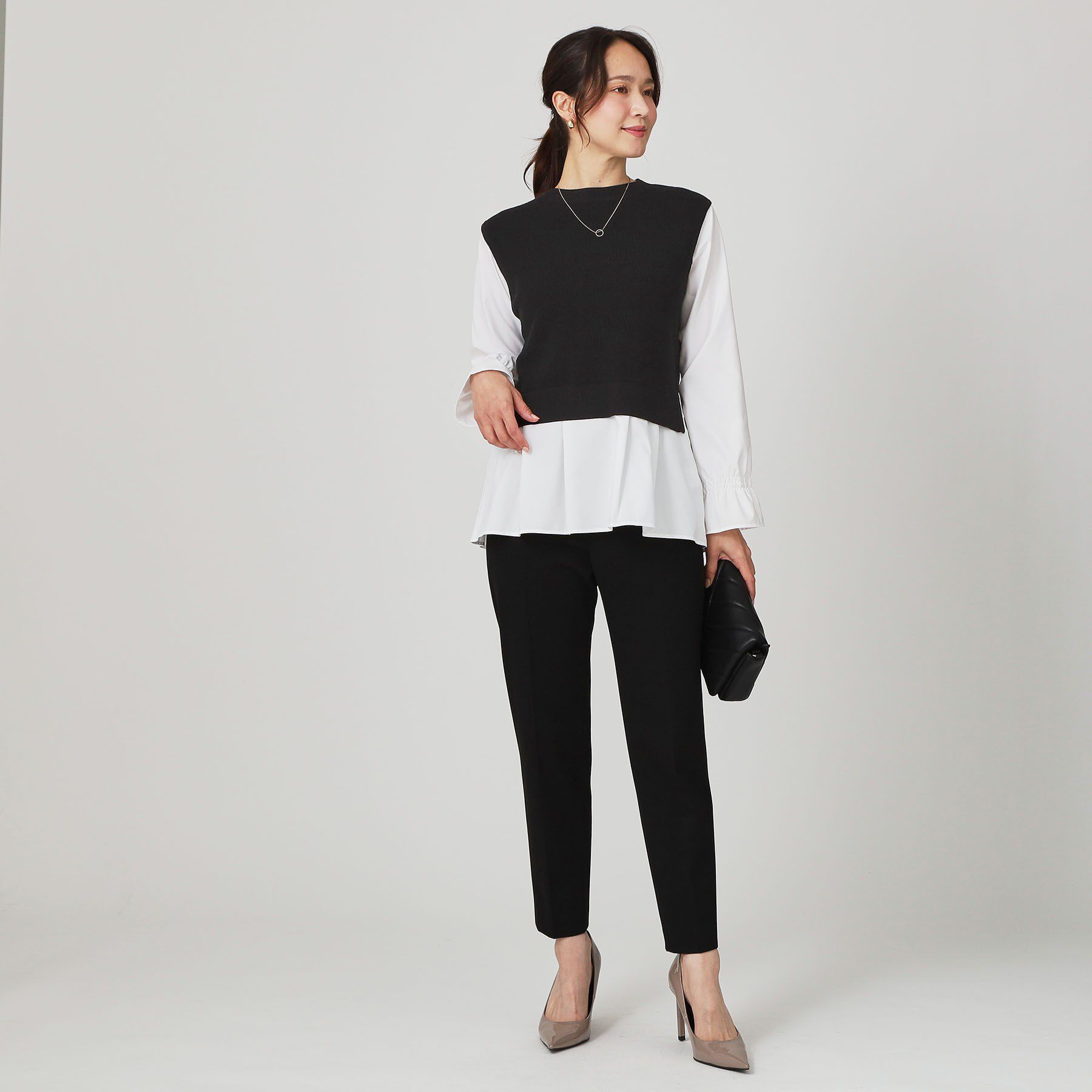 COUP DE CHANCE「【手洗い可】重ね着風ニットトップス」|ニット・セーター|