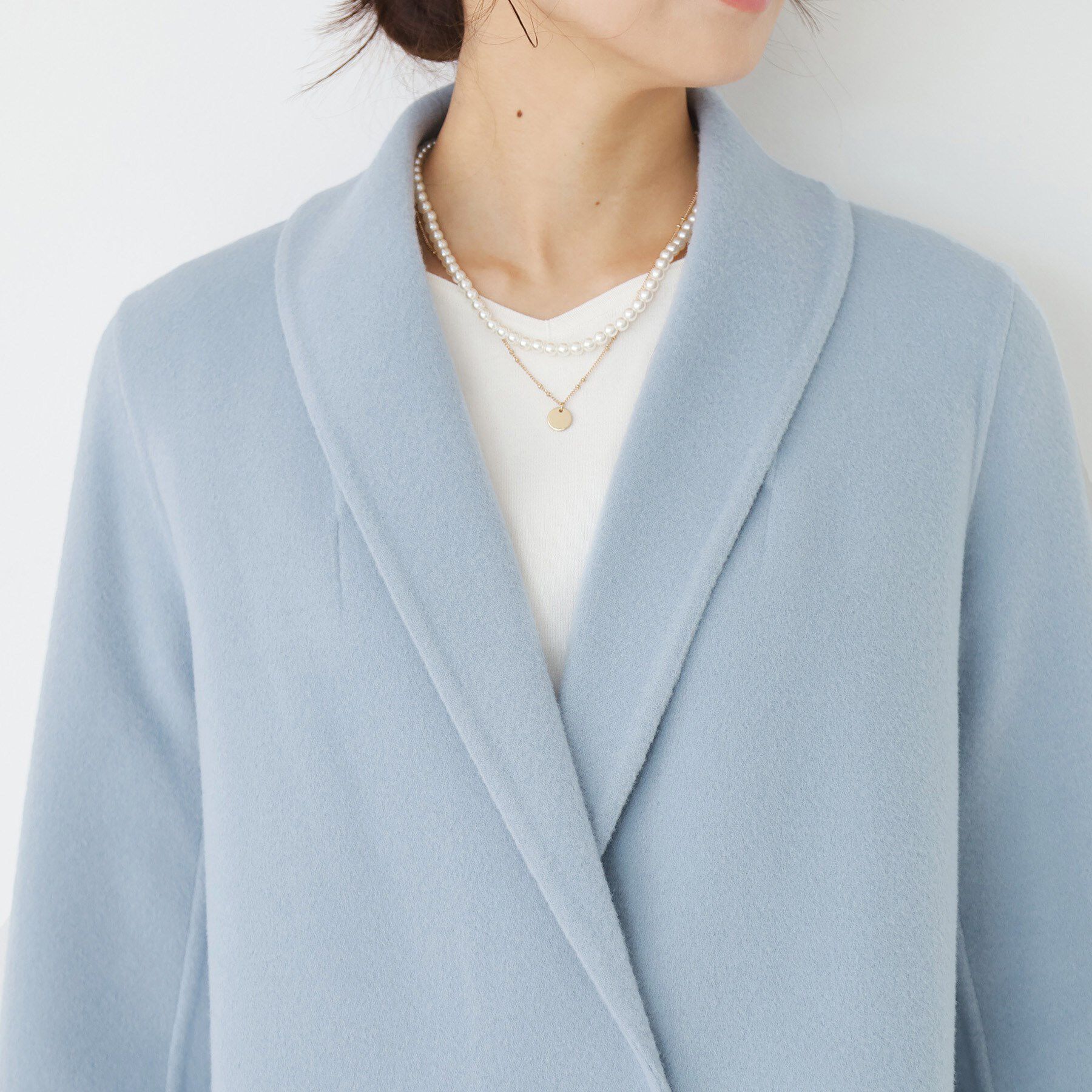 COUP DE CHANCE「【リバー仕立て／裏地無し】軽く羽織れるウールリバーコート」|ステンカラーコート|