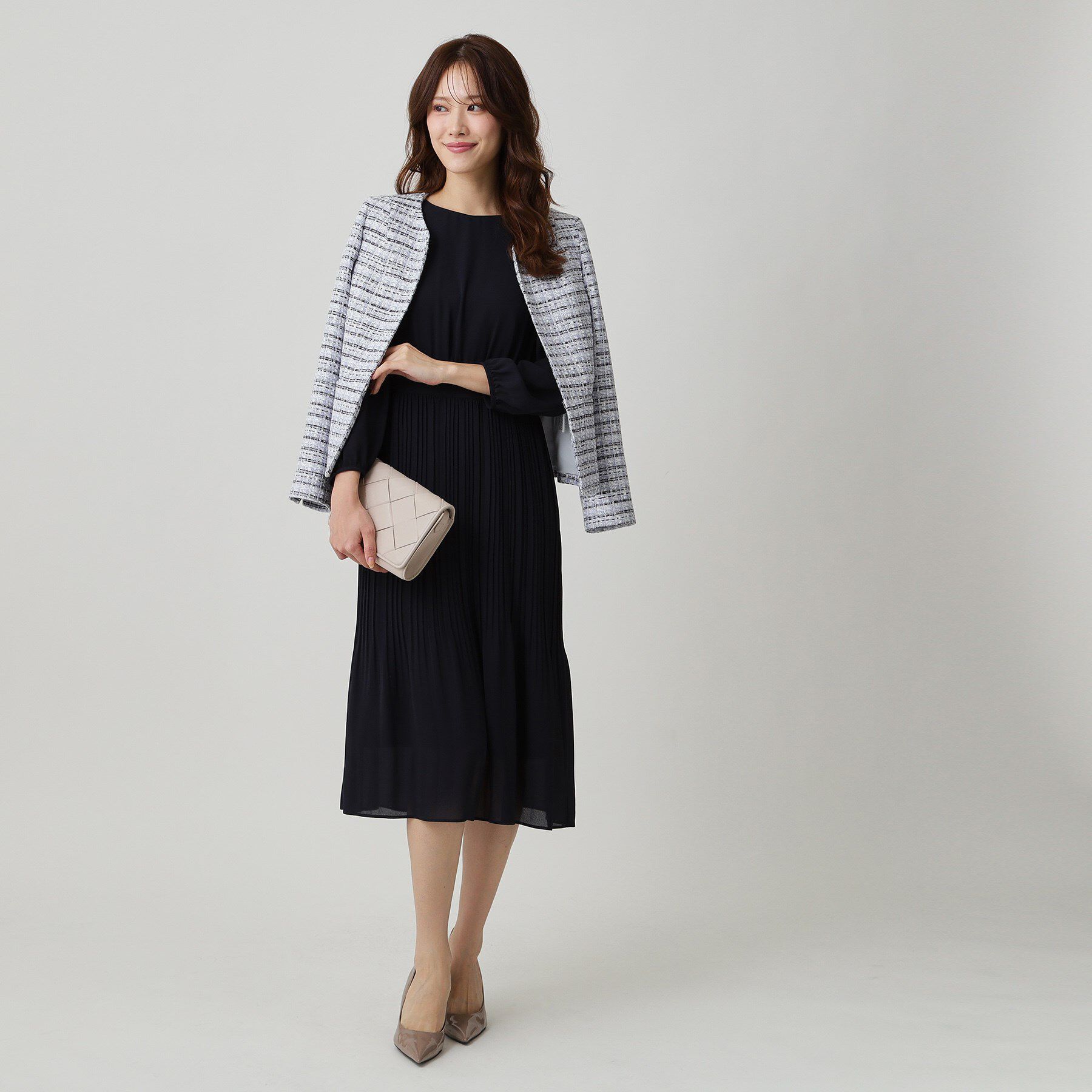 COUP DE CHANCE「【日本製／セットアップ可】ファンシーツィードのノーカラージャケット」|ノーカラージャケット|