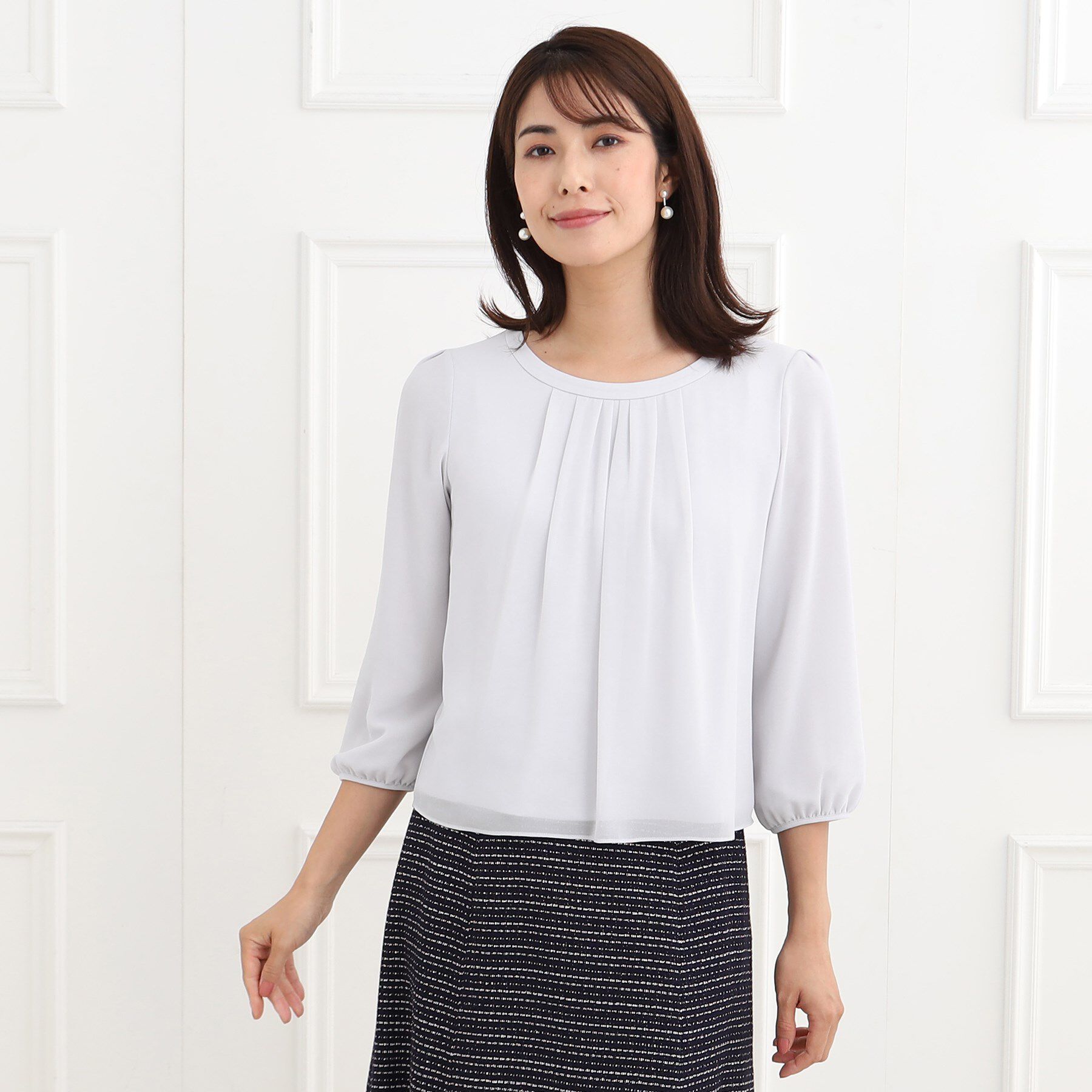 Reflect「【マシンウォッシュ可】ピンタックブラウス」|シャツ・ブラウス|