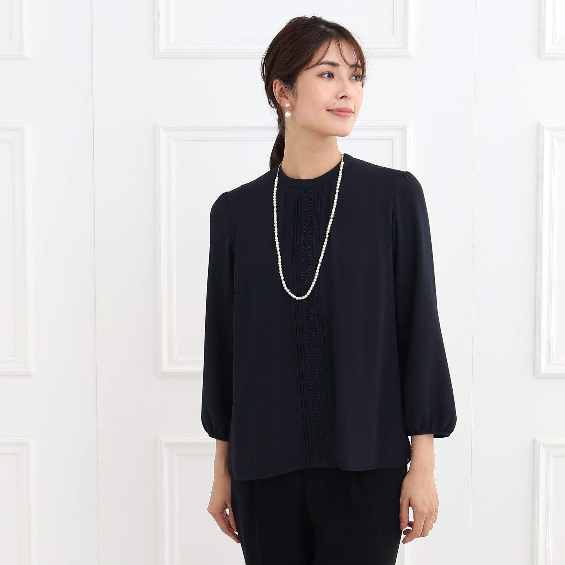 Reflect「【マシンウォッシュ可】フロントレースブラウス」|シャツ・ブラウス|