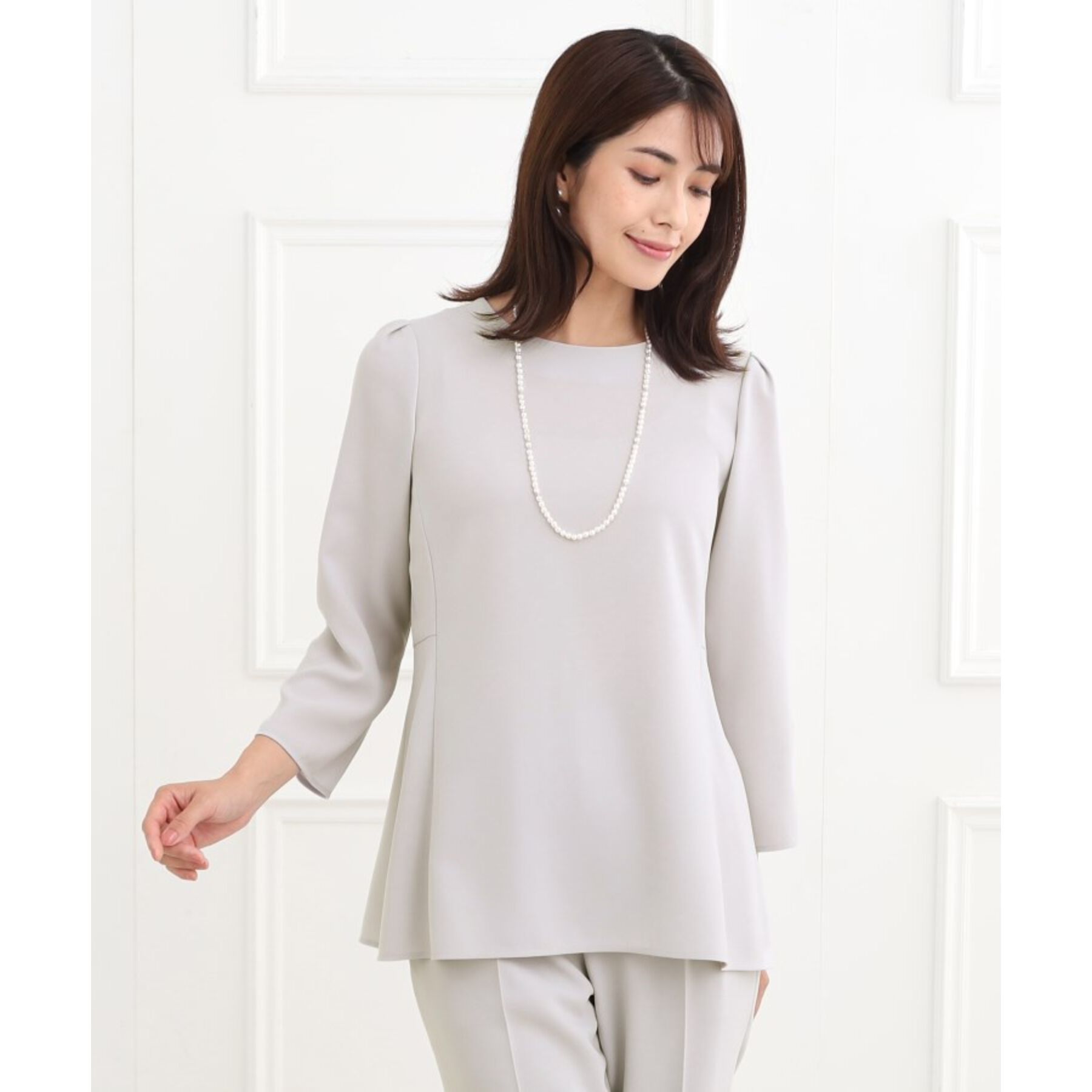 Reflect「【フォーマル/洗える/セットアップ可】ぺプラムデザインブラウス」|シャツ・ブラウス|