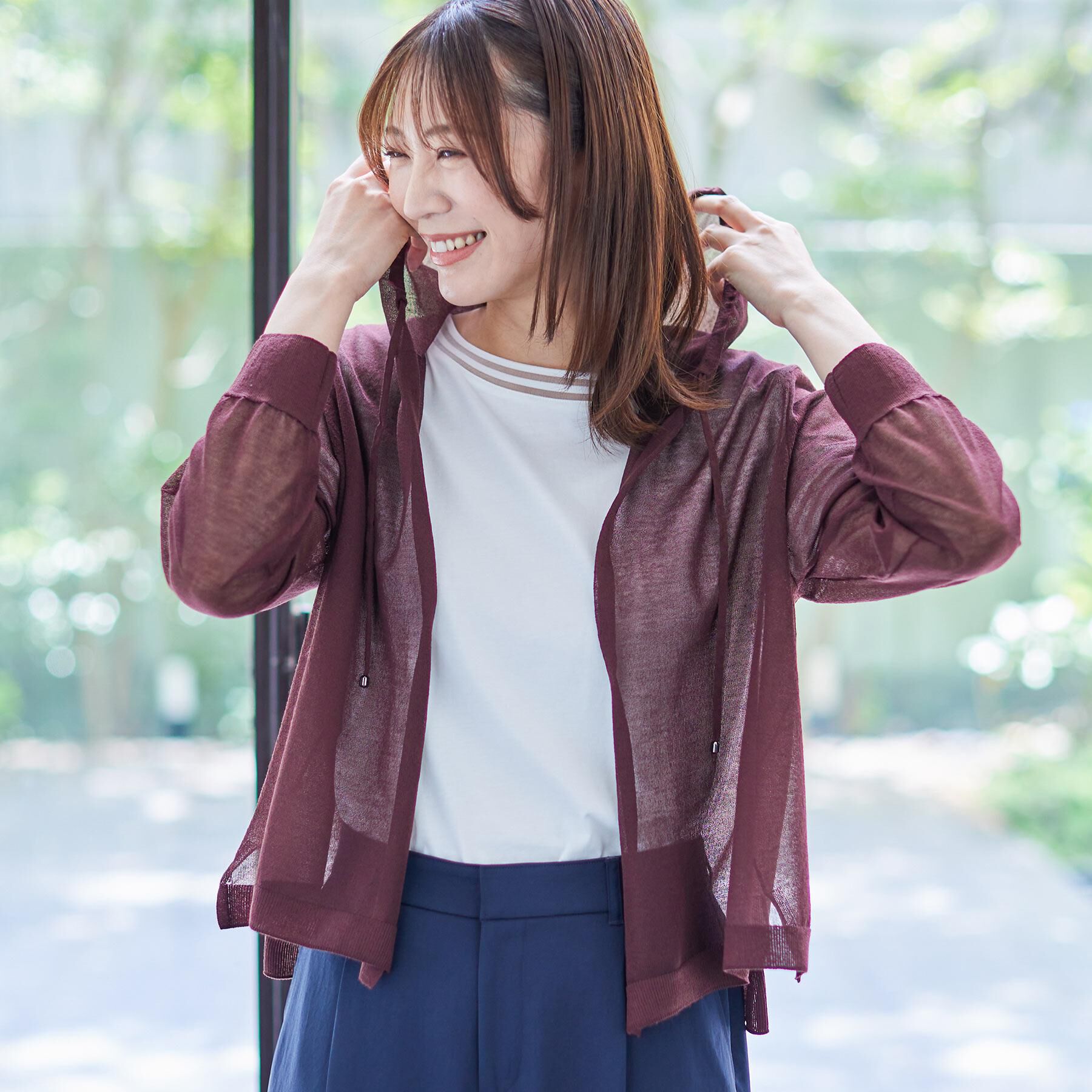 Reflect「【インナーにおすすめ◎】シアーネックデザインプルオーバー」|Tシャツ・カットソー|