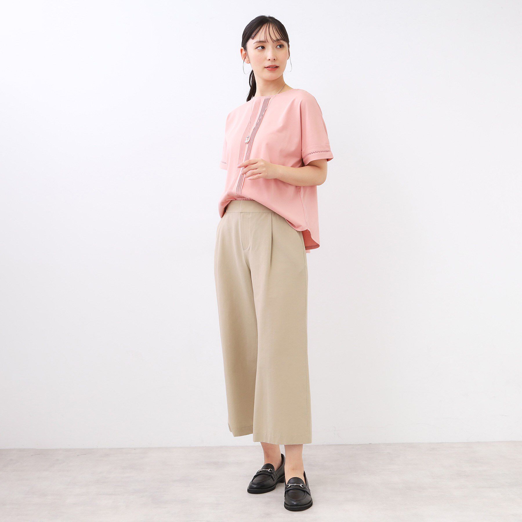 Reflect「【お腹・腰周りすっきり見え◎】ストレッチワイドクロップドパンツ」|その他|