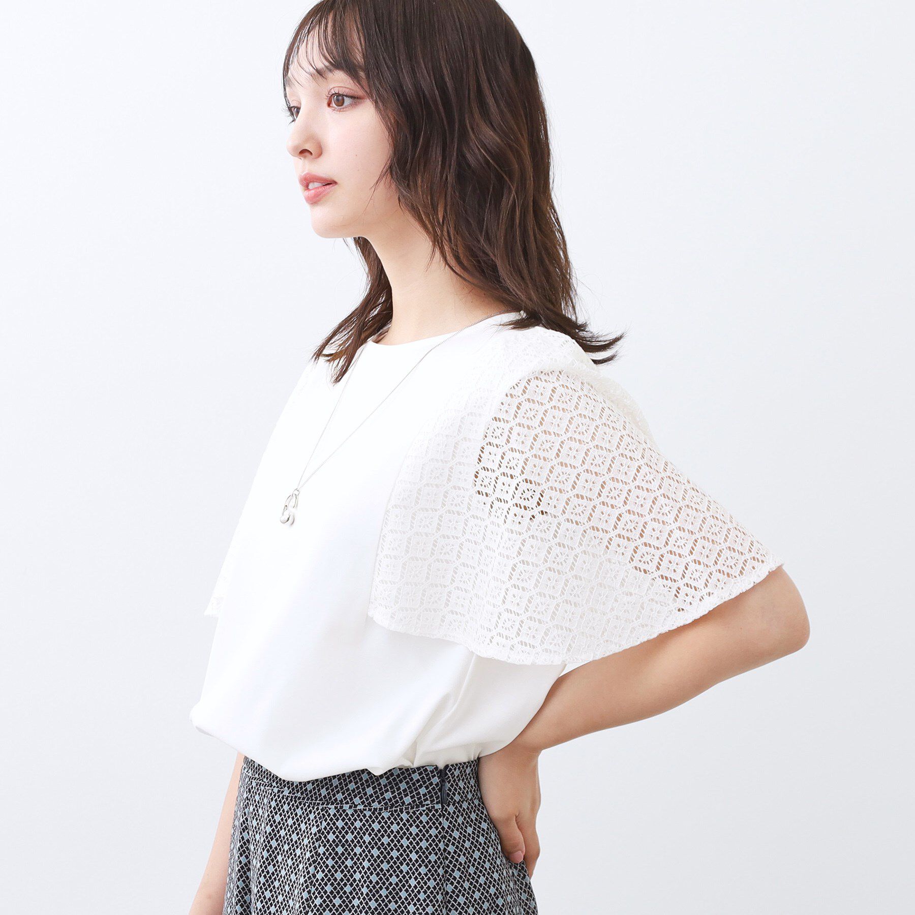 Reflect「幾何レーススリーブプルオーバージャージ」|Tシャツ・カットソー|