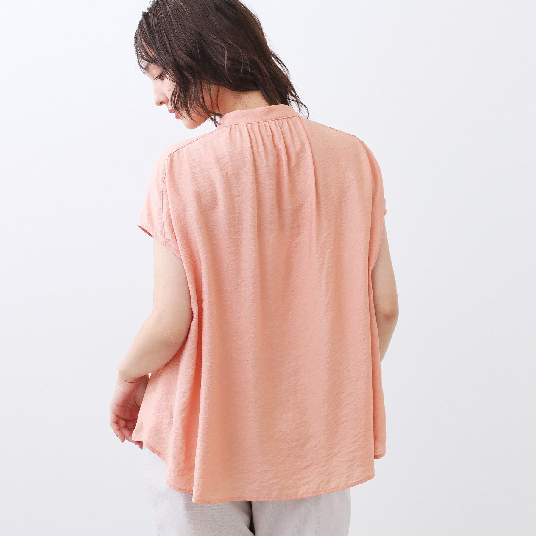 Reflect「【二の腕さりげなくカバー】バンドカラーブラウス」|シャツ・ブラウス|