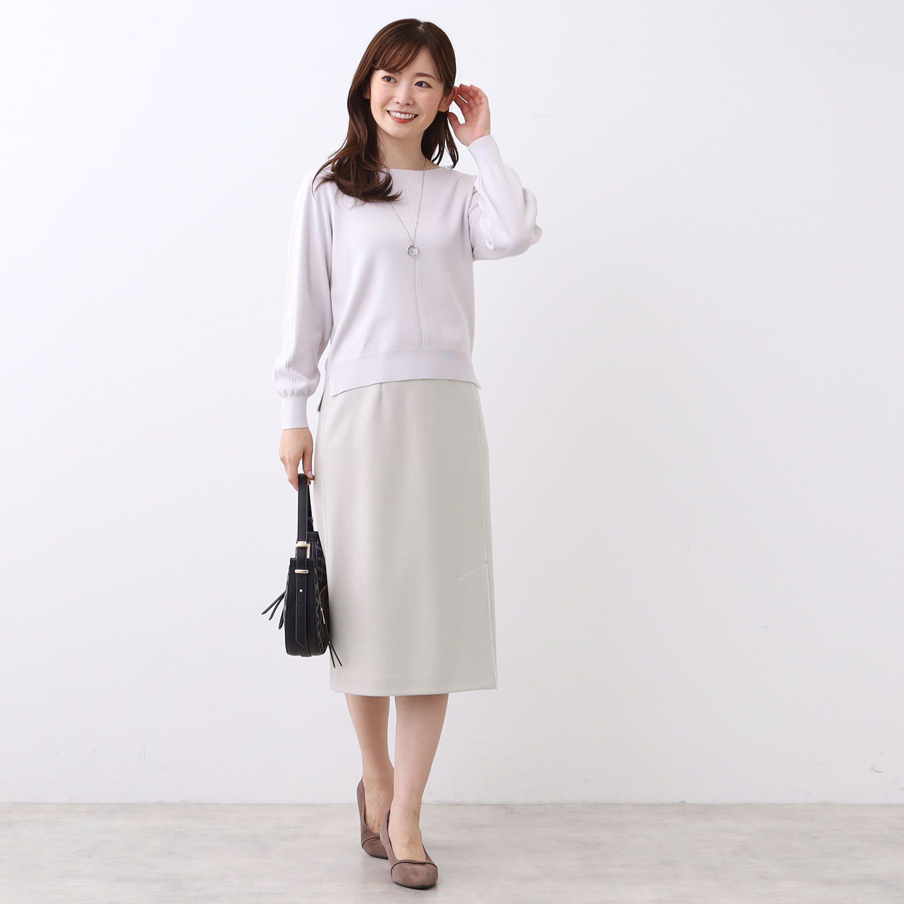 Reflect「【セットアップ可／すっきりシルエット／通勤におすすめ◎】キレイめジャージタイトスカート」|スカート|