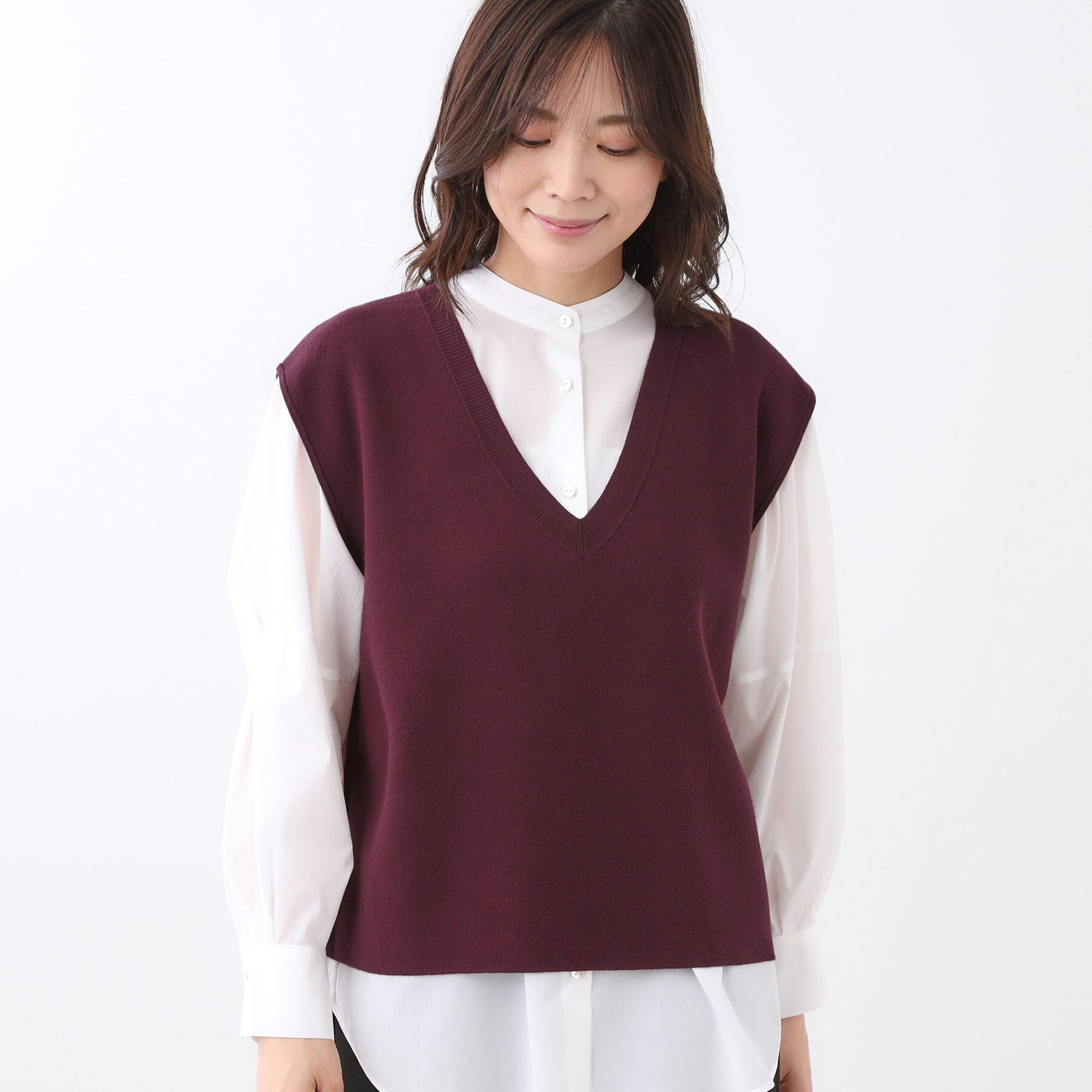 Reflect「【WEB先行カラーあり／セットアップ可】Vネックニットベスト」|ベスト・ジレ|