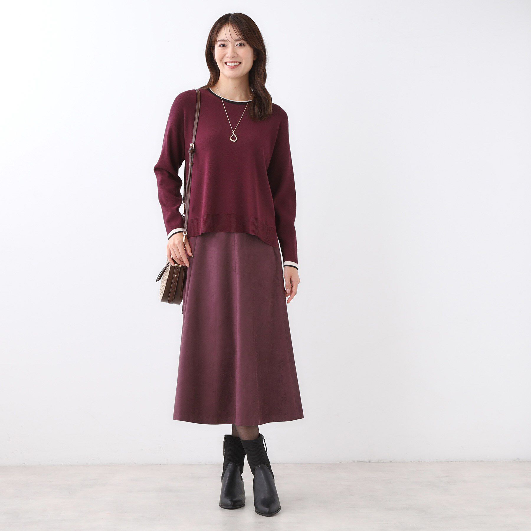 Reflect「【ジャケット合わせにぴったり◎】スエードライクフレアスカート」|スカート|