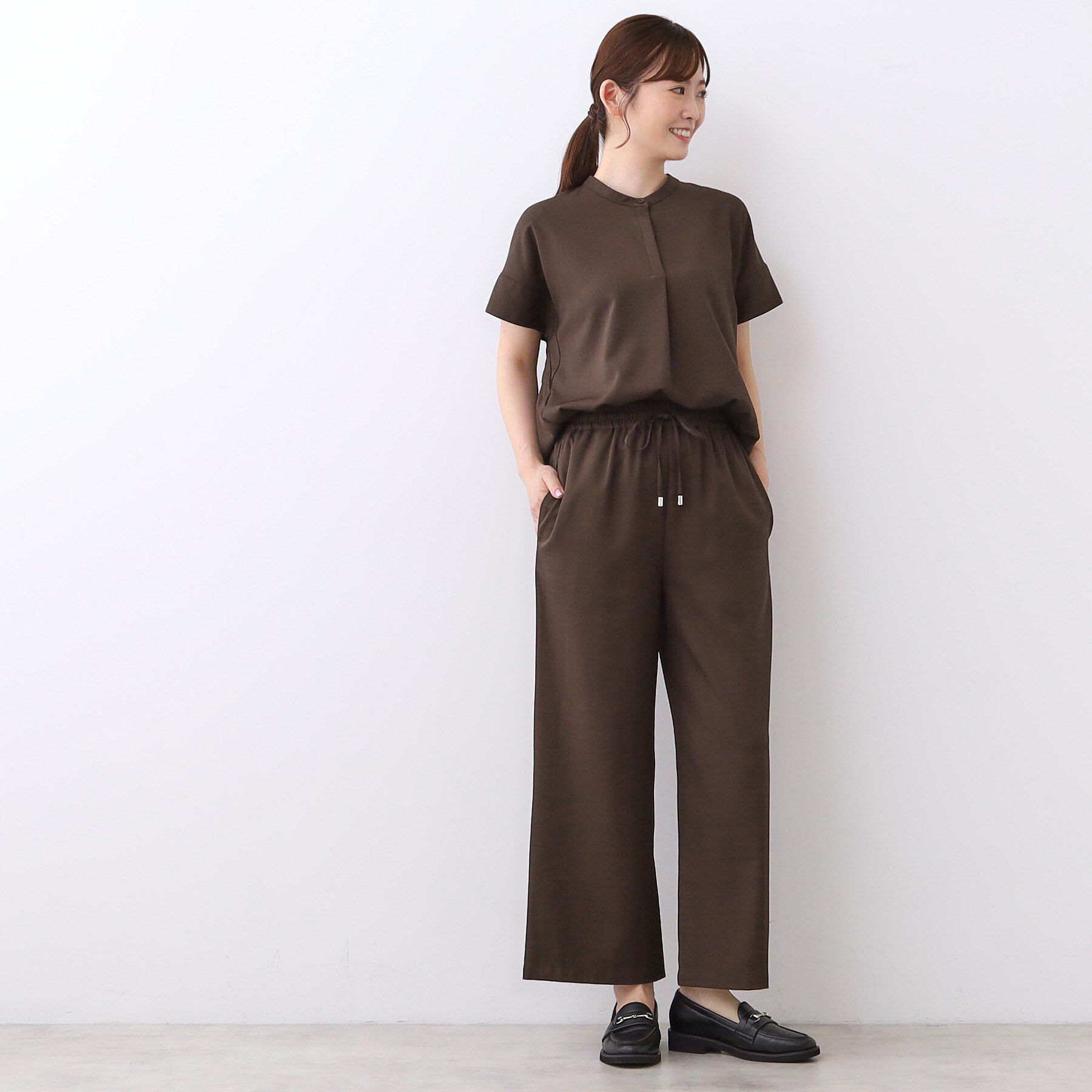 Reflect「【E‐QUALITY／ウエスト総ゴム／セットアップ／単品使いOK◎】ブラウス＋ストレートパンツセット」|スーツ|