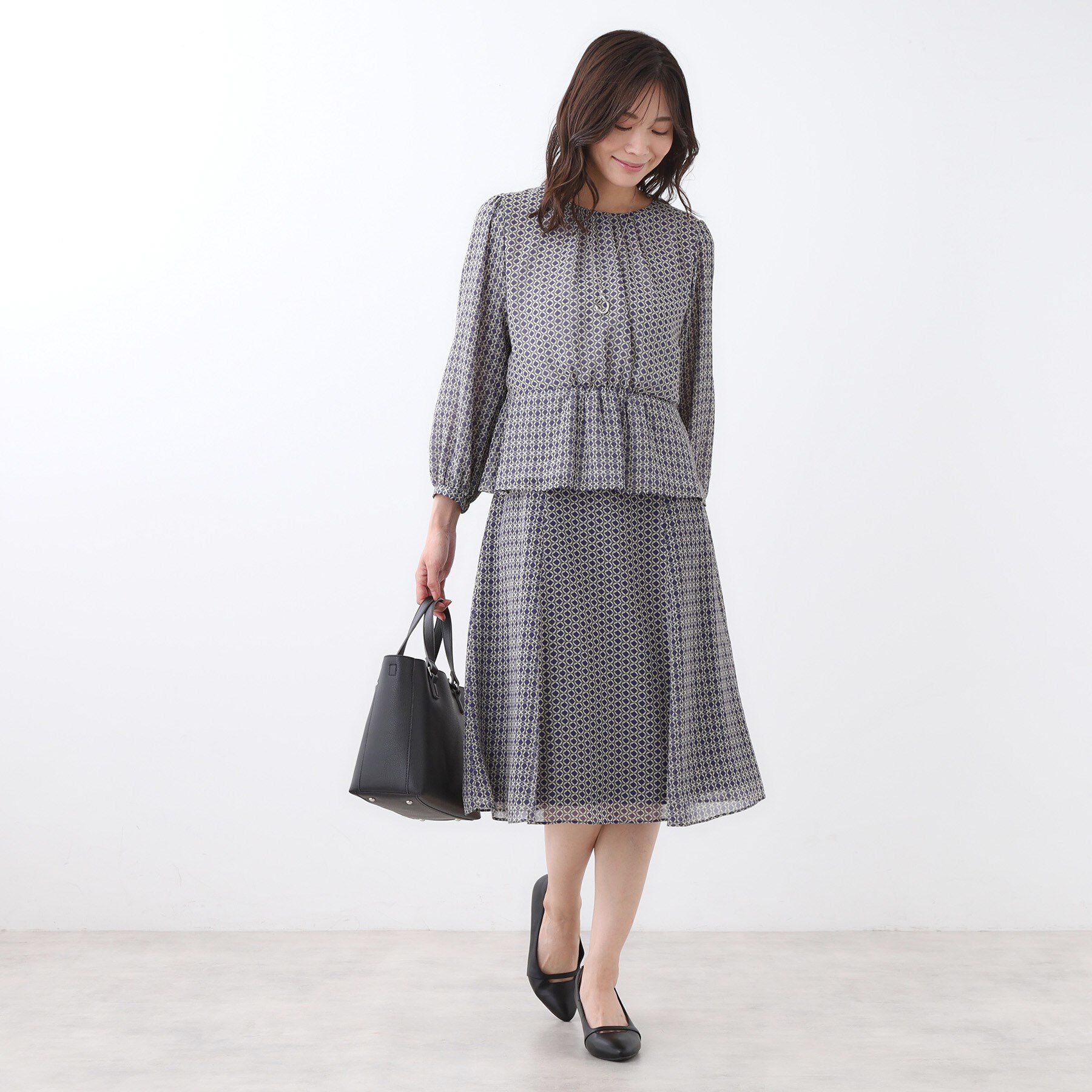 Reflect「【きちんと見え／セットアップ可／通勤におすすめ◎】フレアプリントスカート」|スカート|