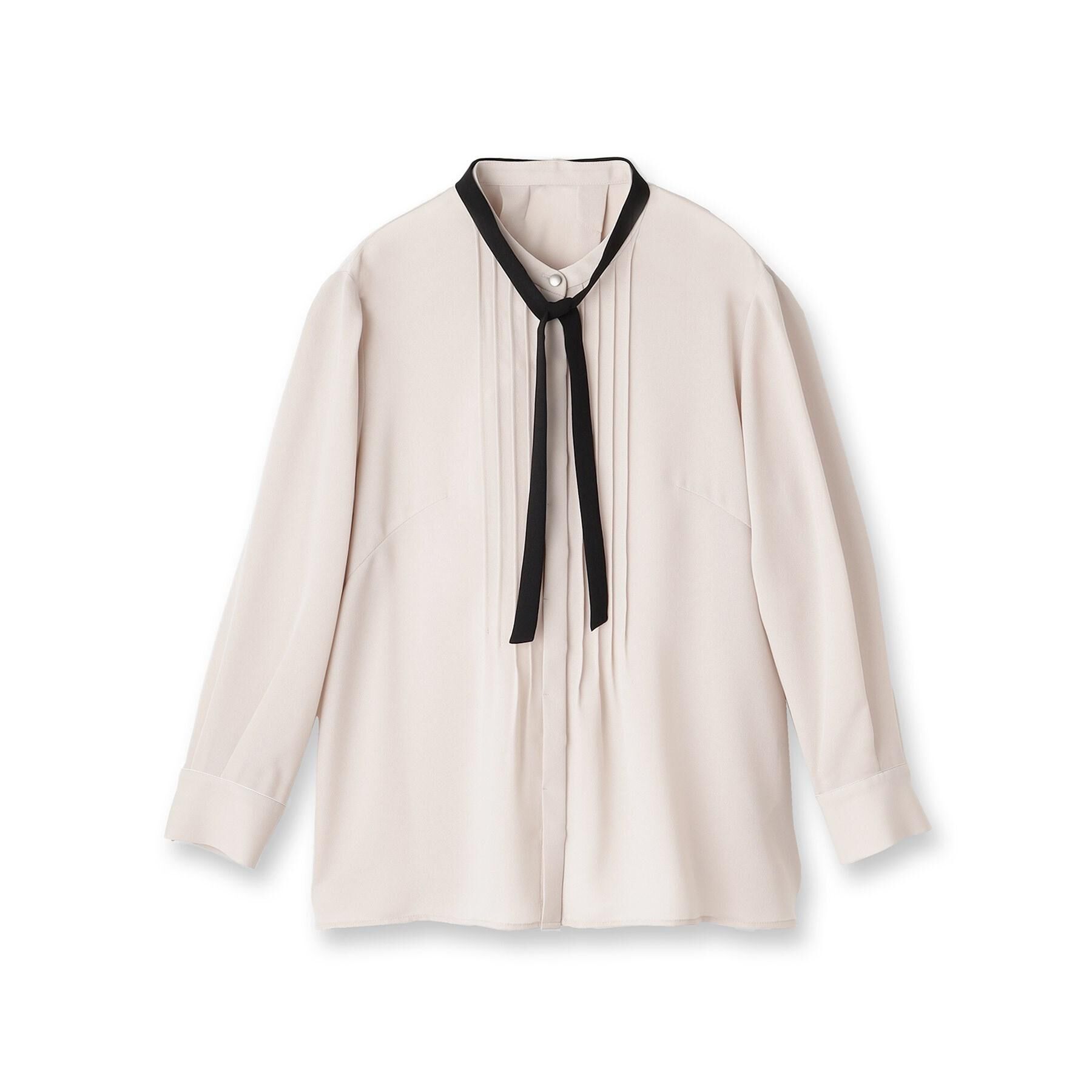 Reflect「【配色ボウタイ付き】八分袖ジョーゼットブラウス」|シャツ・ブラウス|