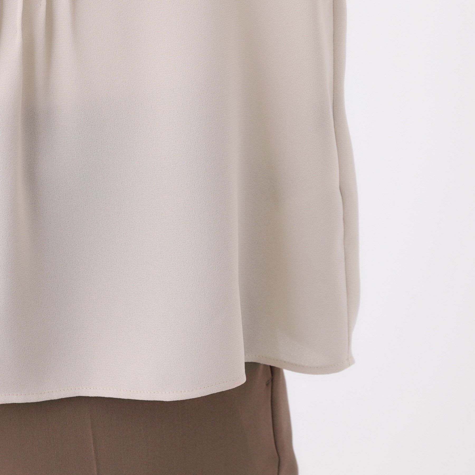 Reflect「【配色ボウタイ付き】八分袖ジョーゼットブラウス」|シャツ・ブラウス|