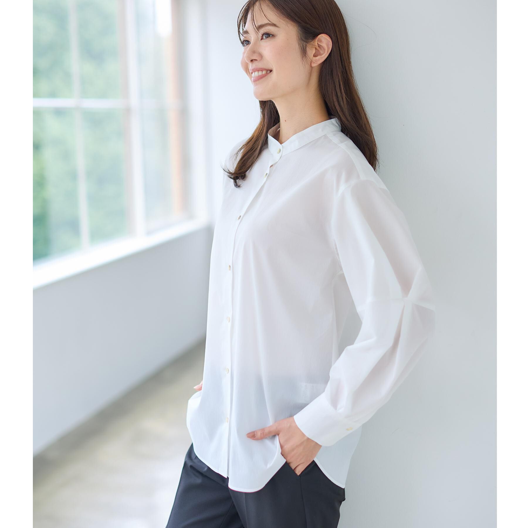 Reflect「【さらっと一枚で決まる／重ね着にもおすすめ◎】タックスリーブシャツブラウス」|シャツ・ブラウス|