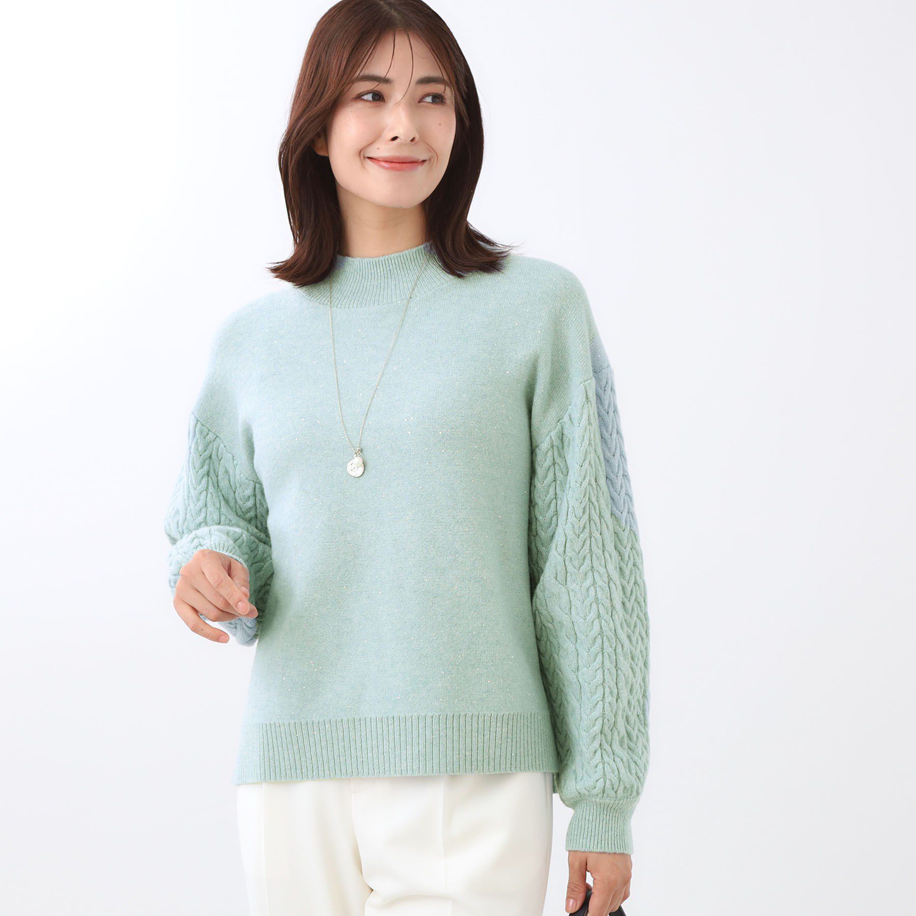 Reflect「【一枚で着映え◎／ゆったりシルエット】ラメ&times;スパンコールウール混ニット」|ニット・セーター|