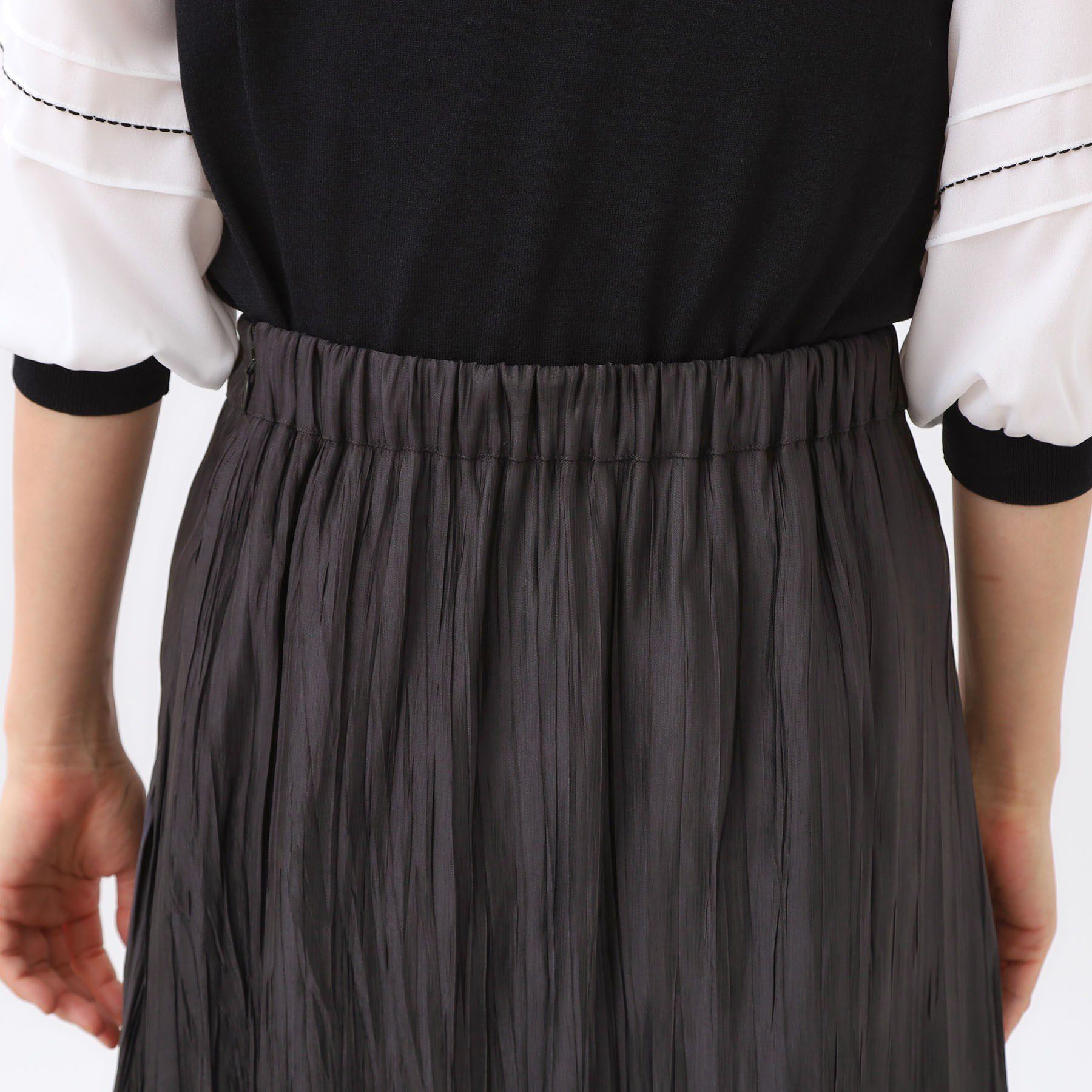 Reflect「【秋映え／華やかな揺れ感】ワッシャー加工タックフレアロングスカート」|スカート|