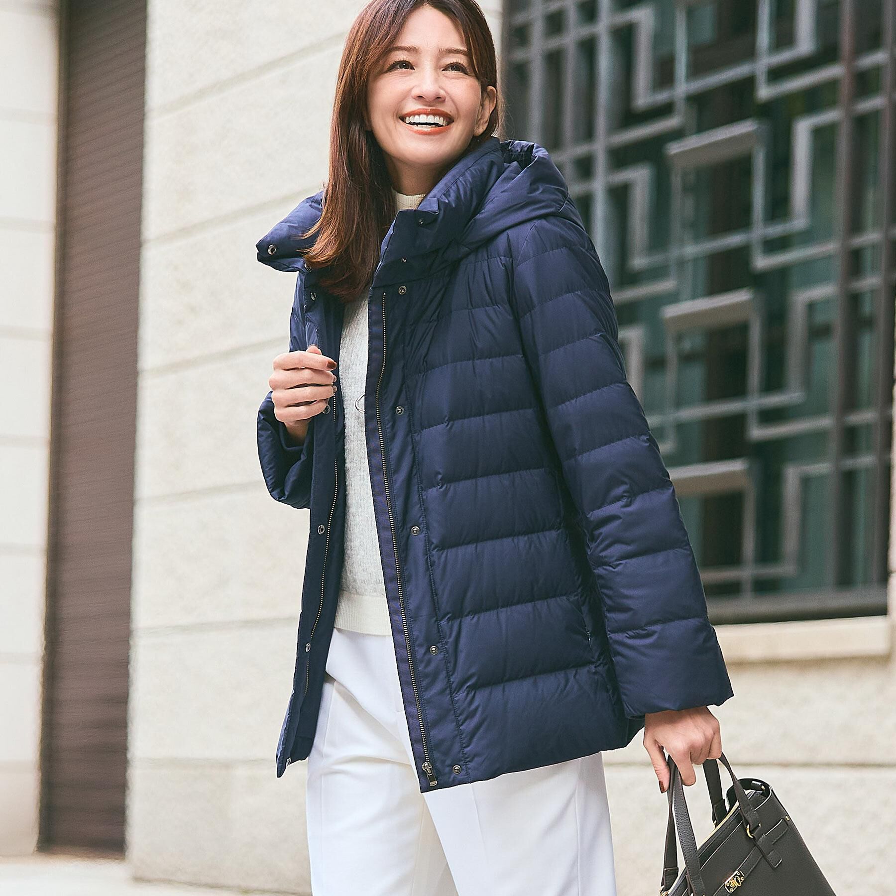 Reflect「【定番人気】フーデッドミドルダウンコート」|ダウン|