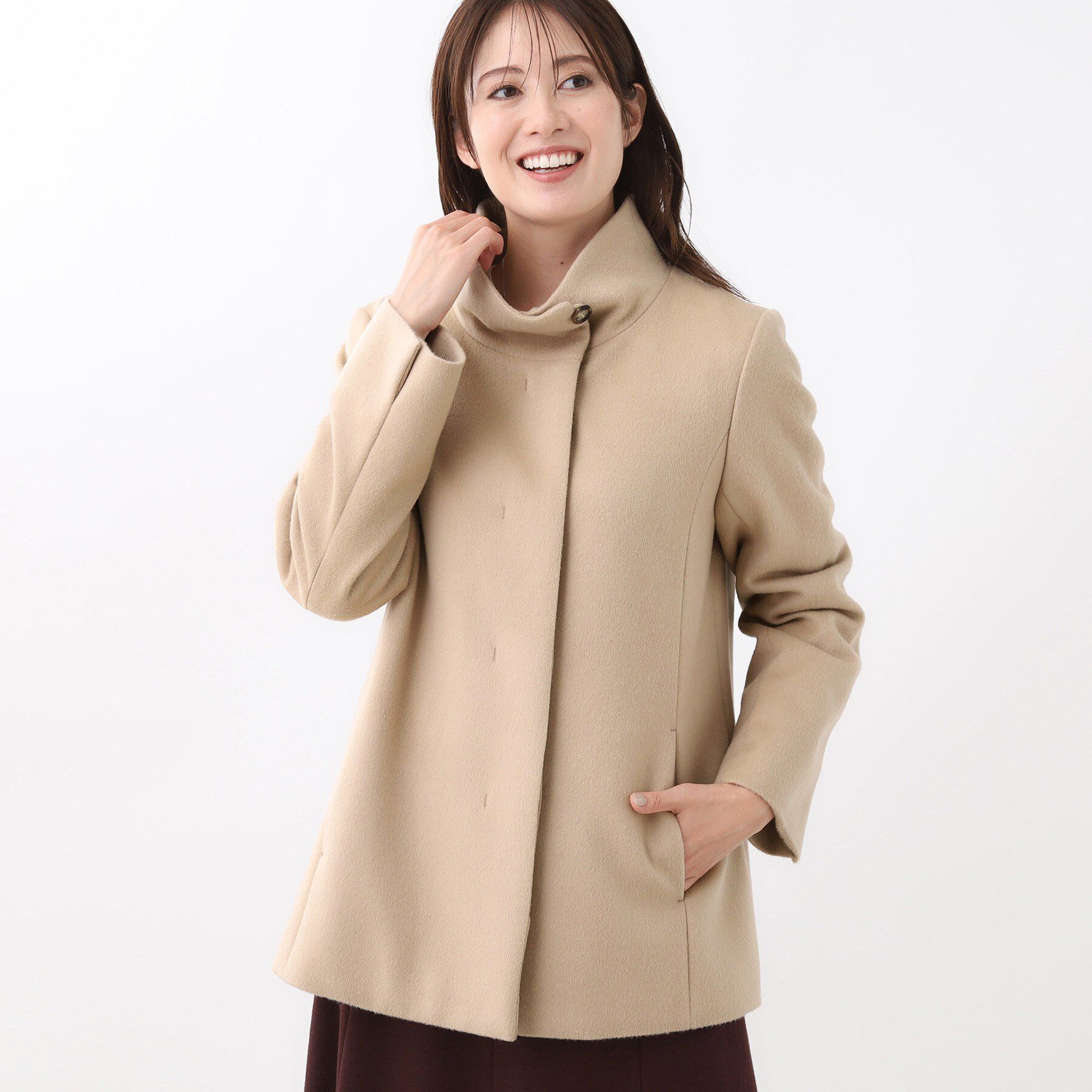 Reflect「【衿が顔に当たらない◎】スタンドネックミドルコート」|その他|