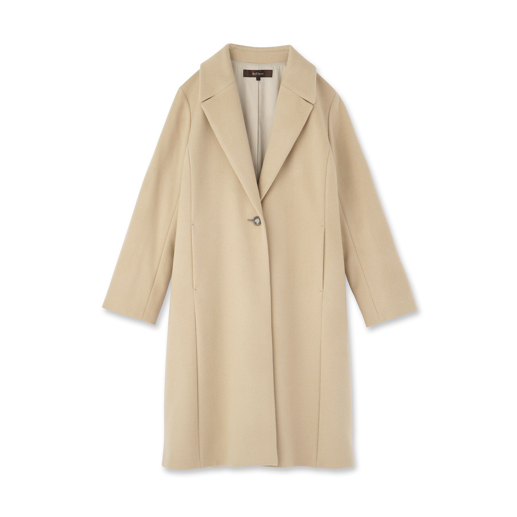Reflect「【選べる6色】テーラードカラーロングウール混コート」|チェスターコート|