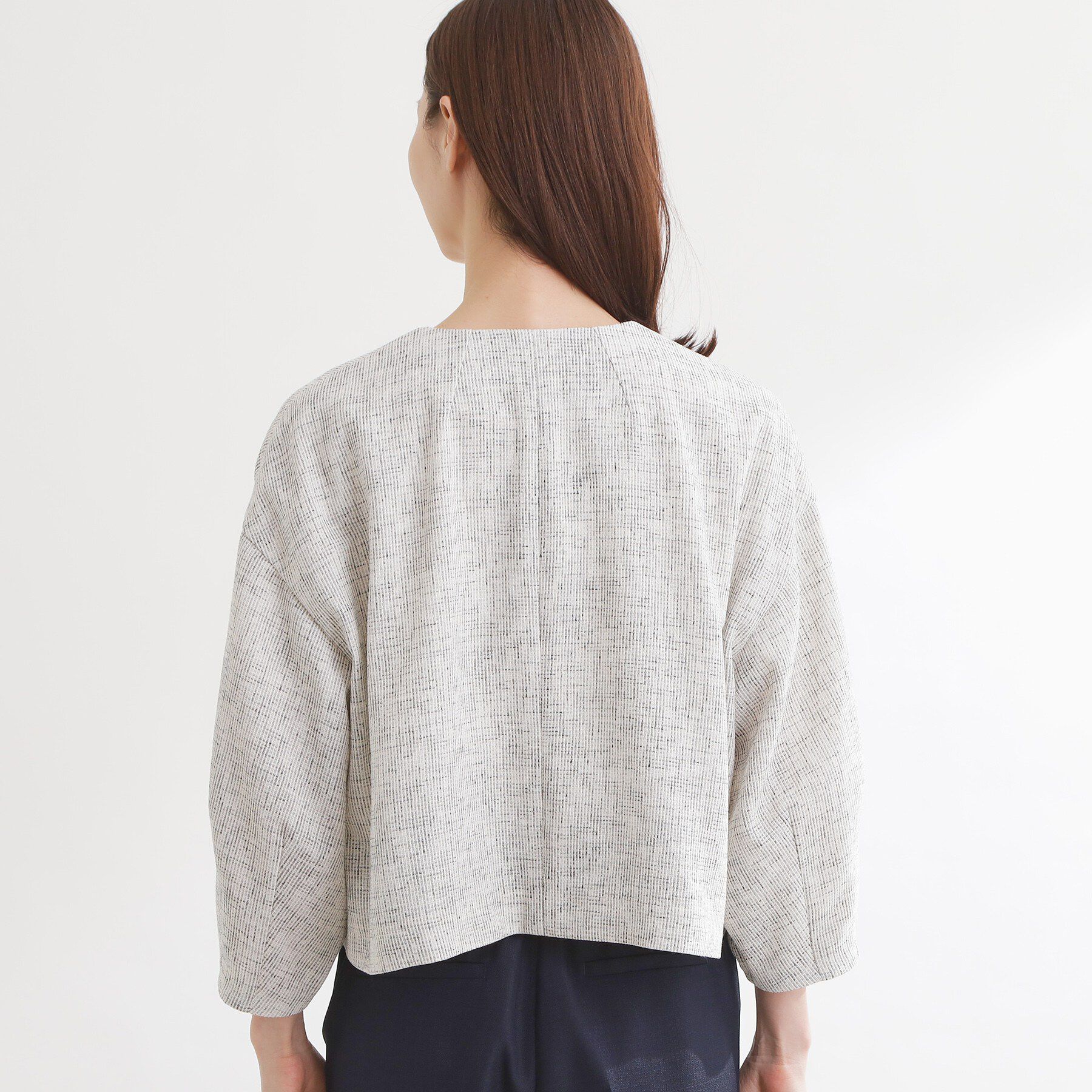 Reflect「ツイードノーカラージャケット」|ノーカラージャケット|