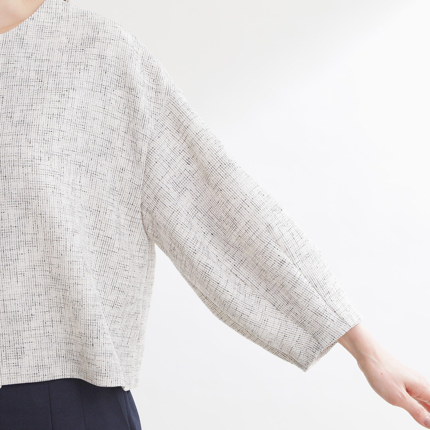 Reflect「ツイードノーカラージャケット」|ノーカラージャケット|