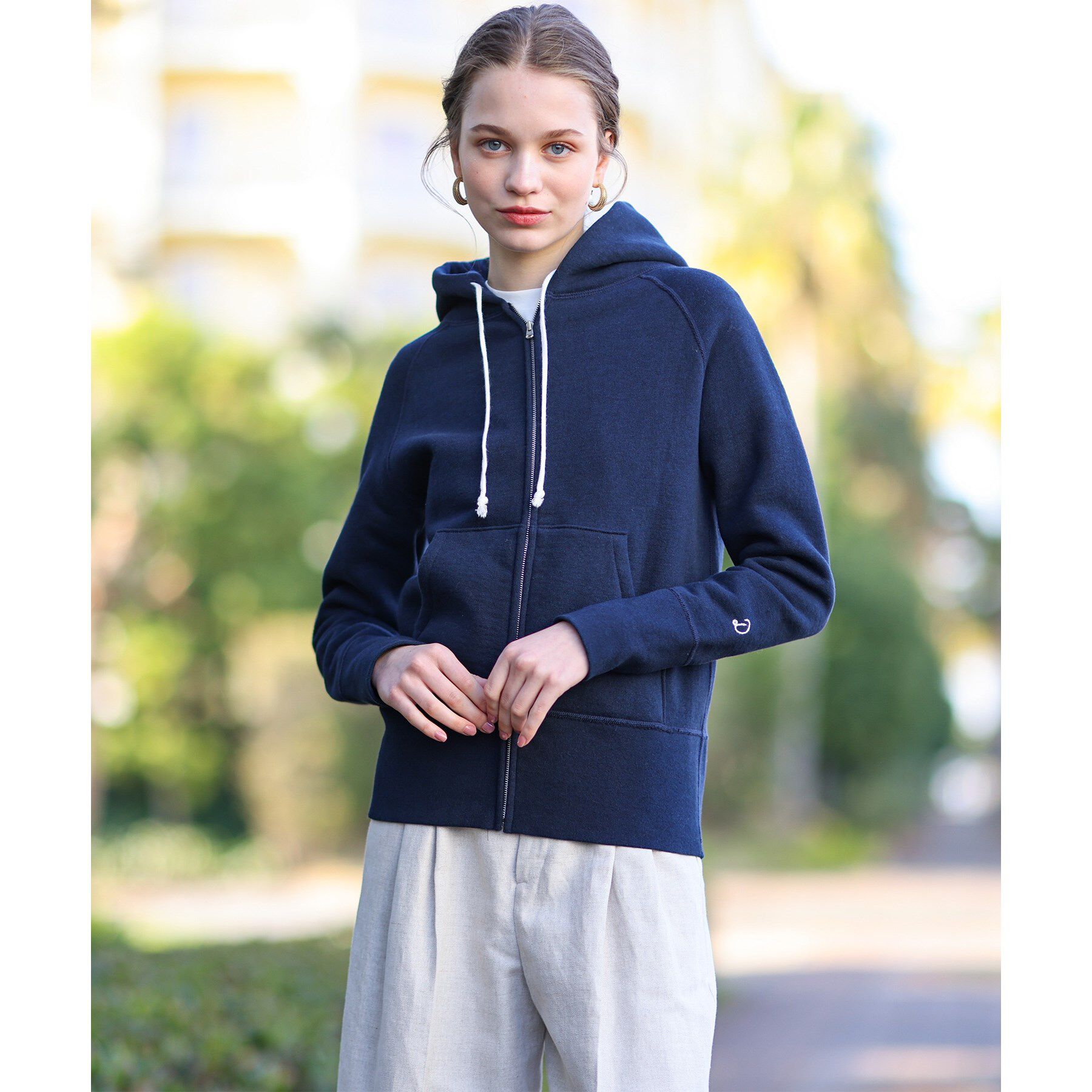 DRESSTERIOR「デキシー吊裏毛ジップアップパーカ」|パーカー|ネイビー(094)