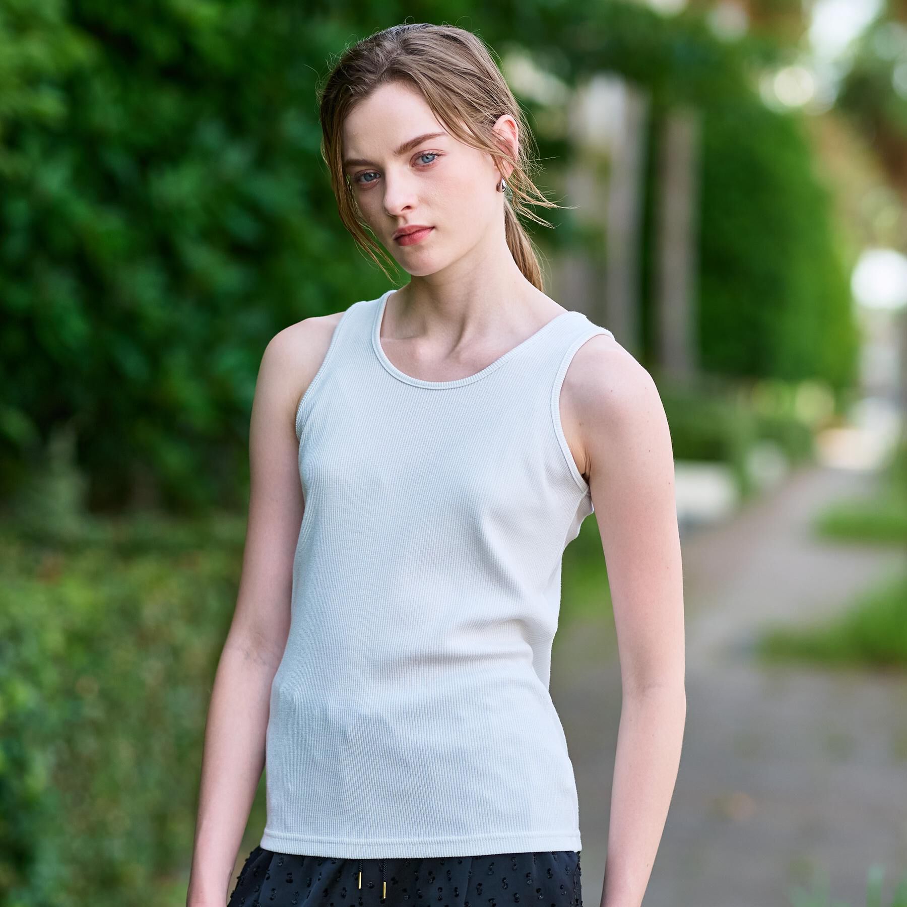 DRESSTERIOR「ラメテレコレギュラータンクトップ」|キャミソール|