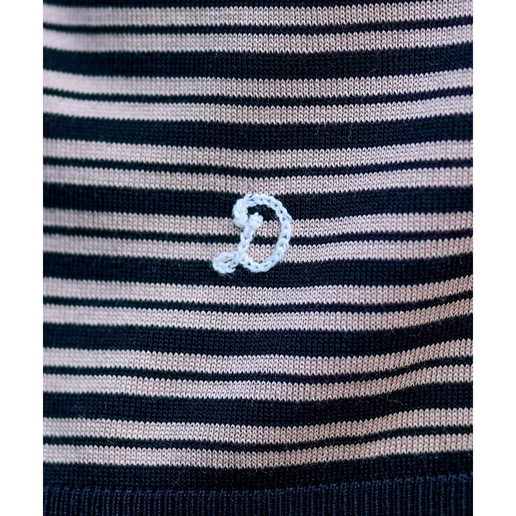 DRESSTERIOR「シルク混ボーダーハーフスリーブニットT」|ニット・セーター|