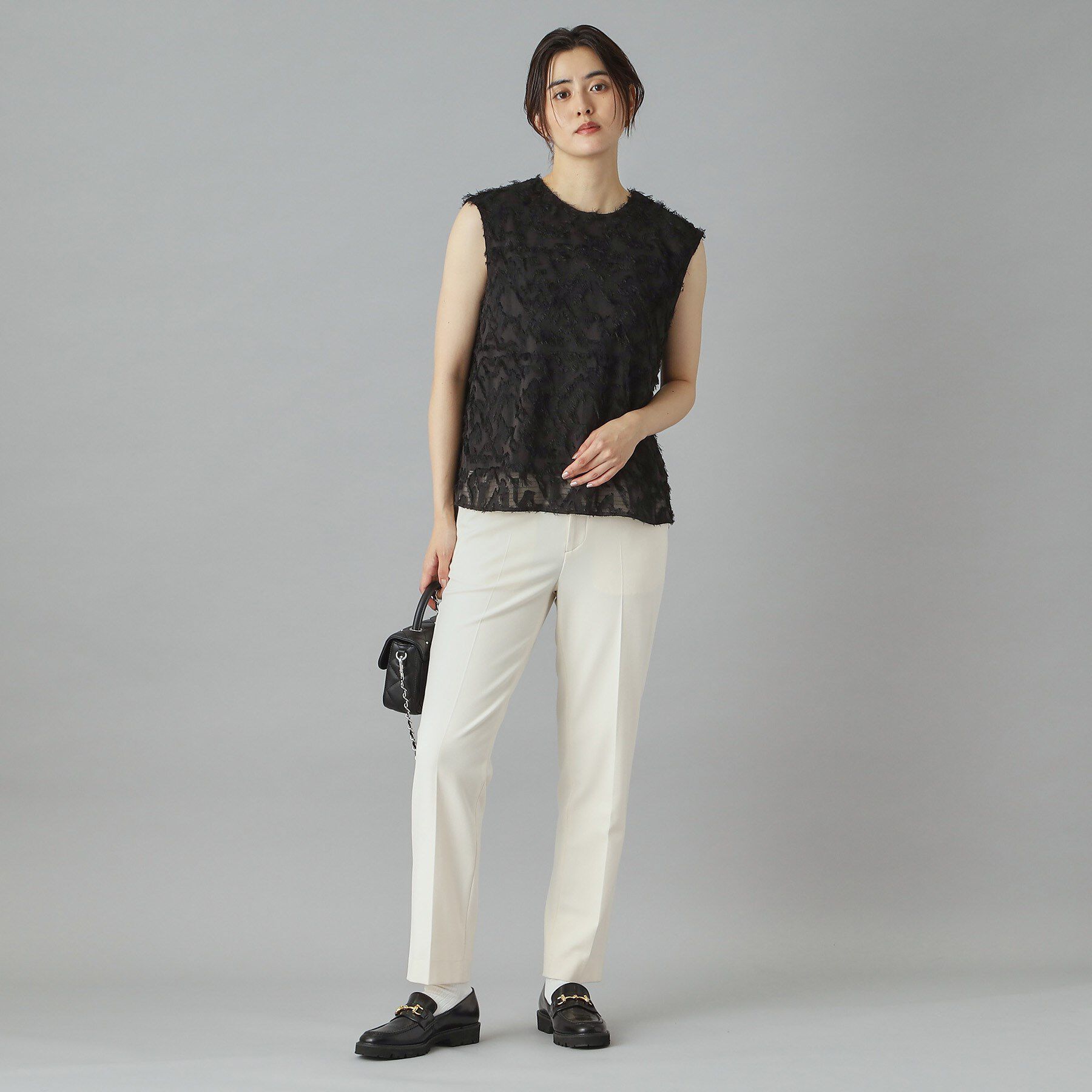 DRESSTERIOR「【セットアップ可/トレンド】カットジャカードフレンチスリーブブラウス」|シャツ・ブラウス|