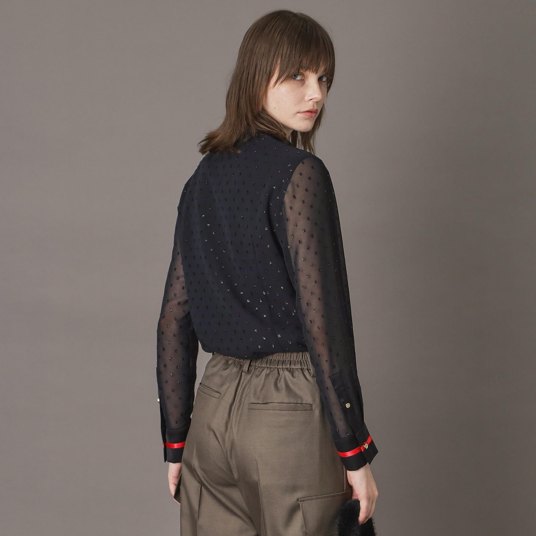 DRESSTERIOR「【ウォッシャブル/シアー素材】フィルムドットブラウス」|シャツ・ブラウス|