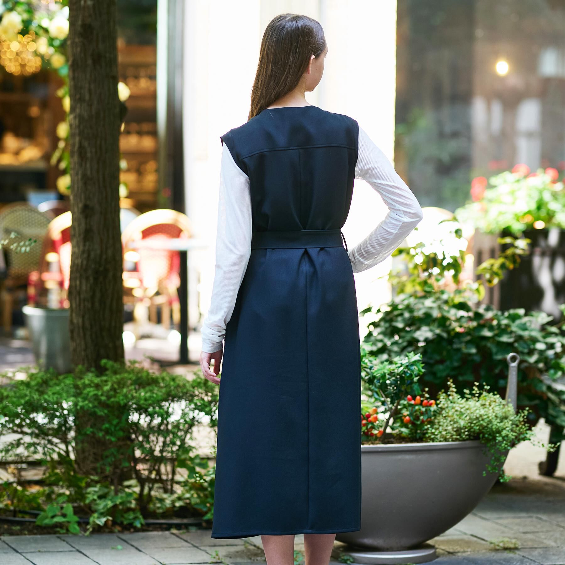 DRESSTERIOR「【洗える/前開きボタン】ウォッシャブルツイードライクワンピース」|ワンピース|