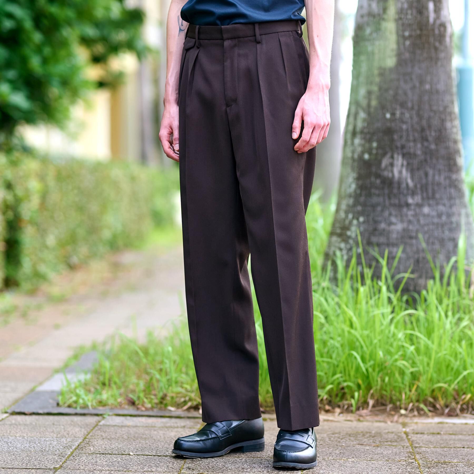 DRESSTERIOR「【セットアップ可】ブラウンツイル ツータックパンツ」|その他|