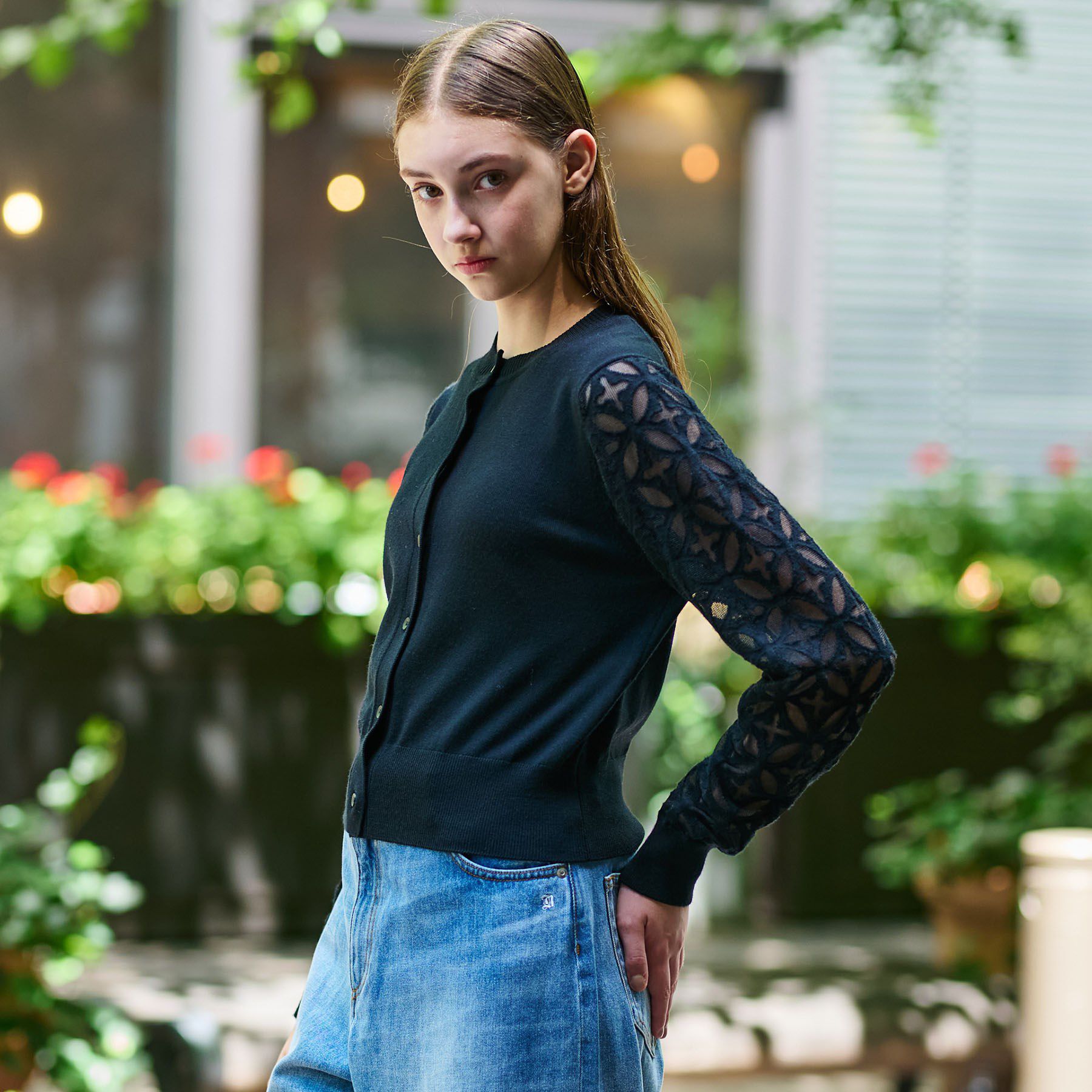 DRESSTERIOR「オーバーラップオパールスリーブカーディガン」|カーディガン|