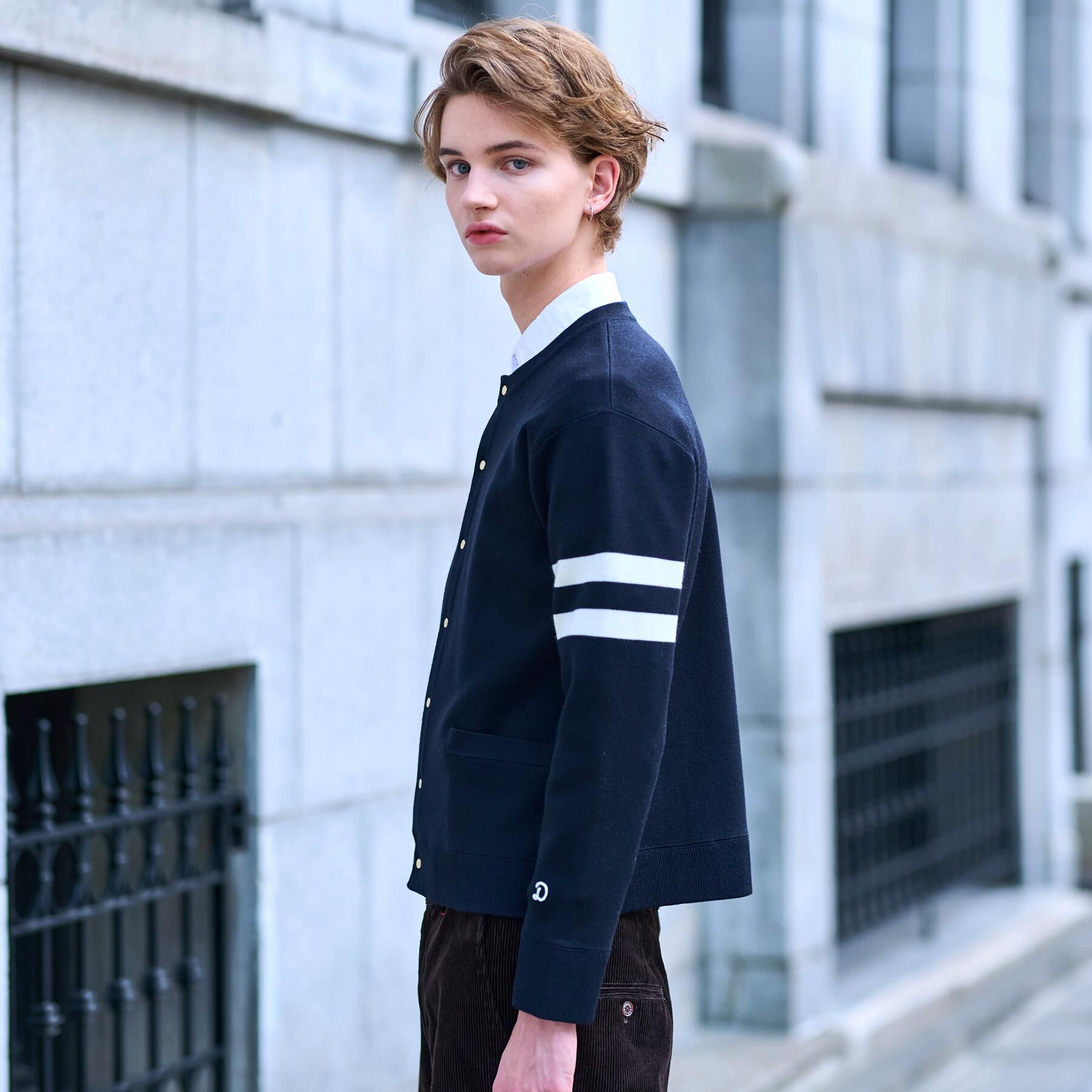 DRESSTERIOR「ウォッシャブル アームライン ラウンドカーディガン」|カーディガン|