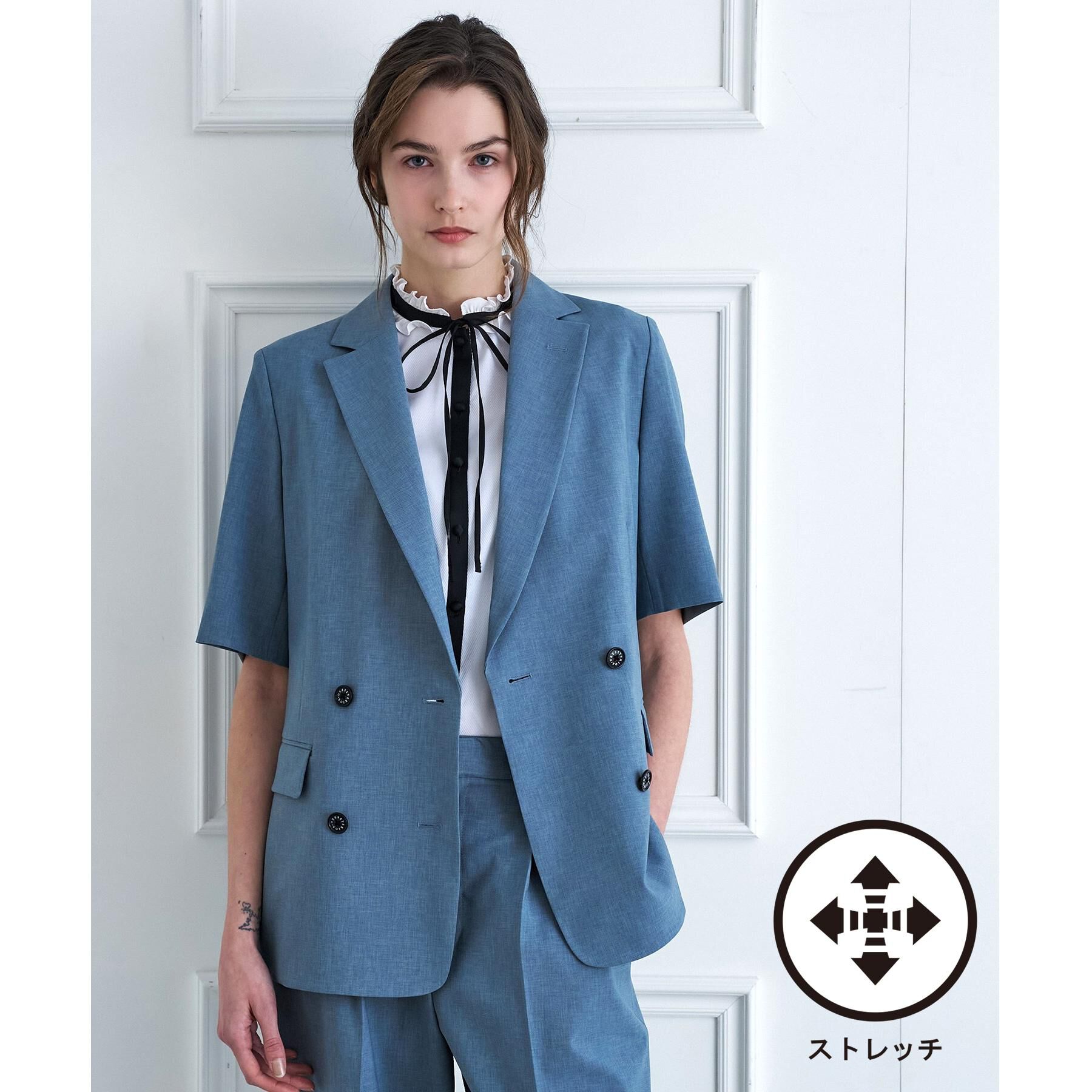 DRESSTERIOR「【otonaMUSE5月号掲載/セットアップ可】ウォッシャブルイージーサマージャケット」|テーラードジャケット|ブルー(091)