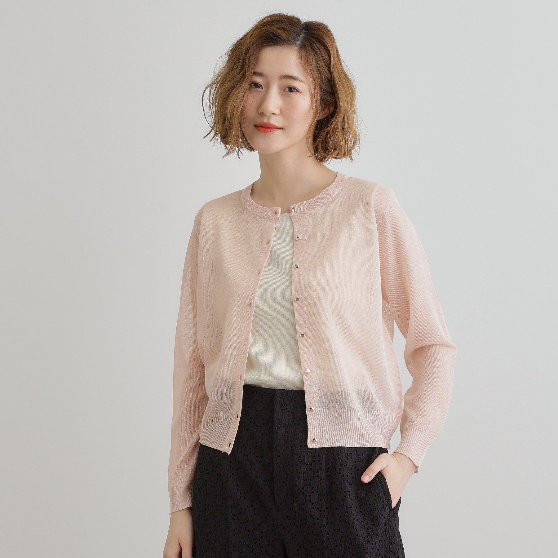 grove「【雑誌掲載】洗えるシアーカーディガン」|カーディガン|