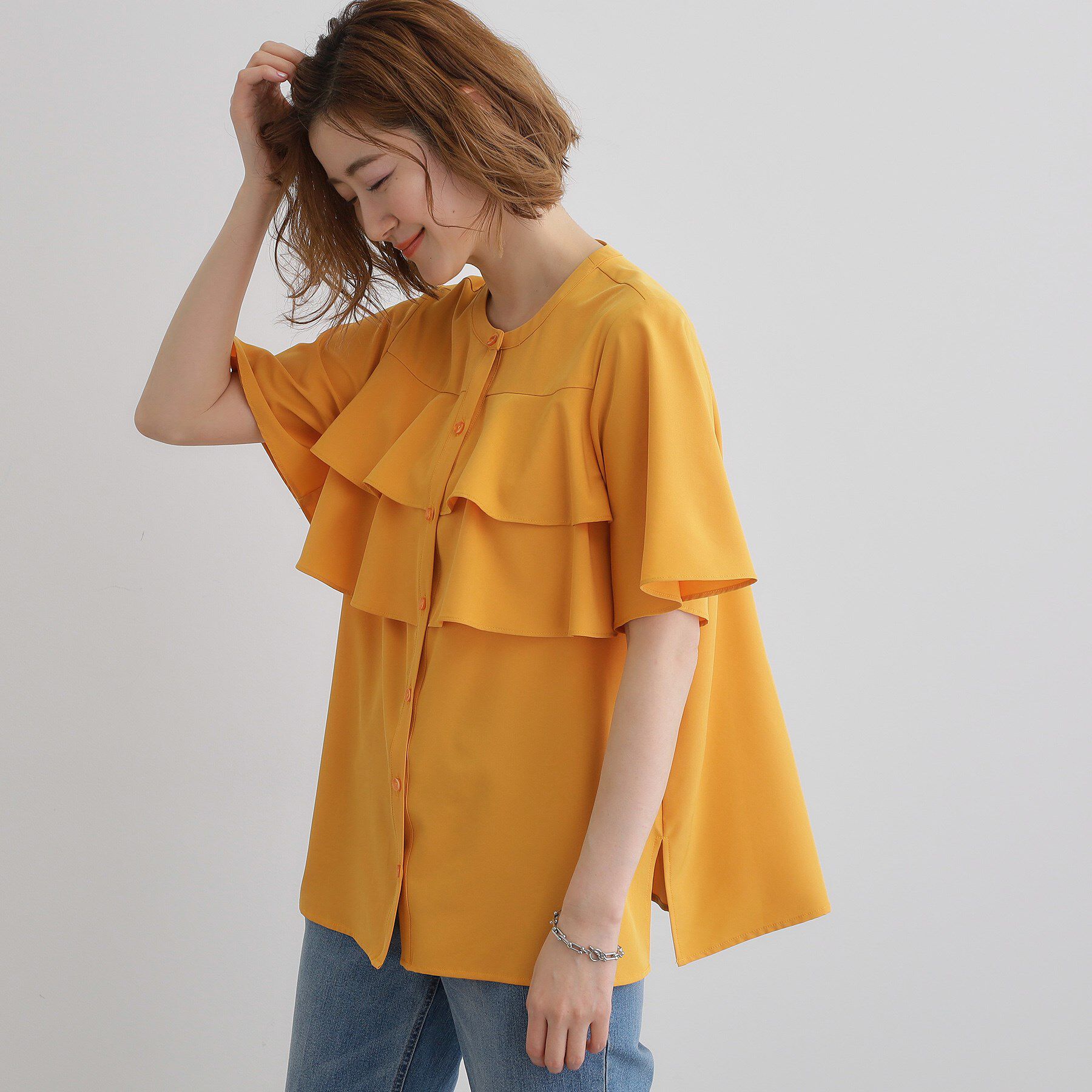 grove「甘さを抑えた大人のラッフルフリルブラウス」|シャツ・ブラウス|