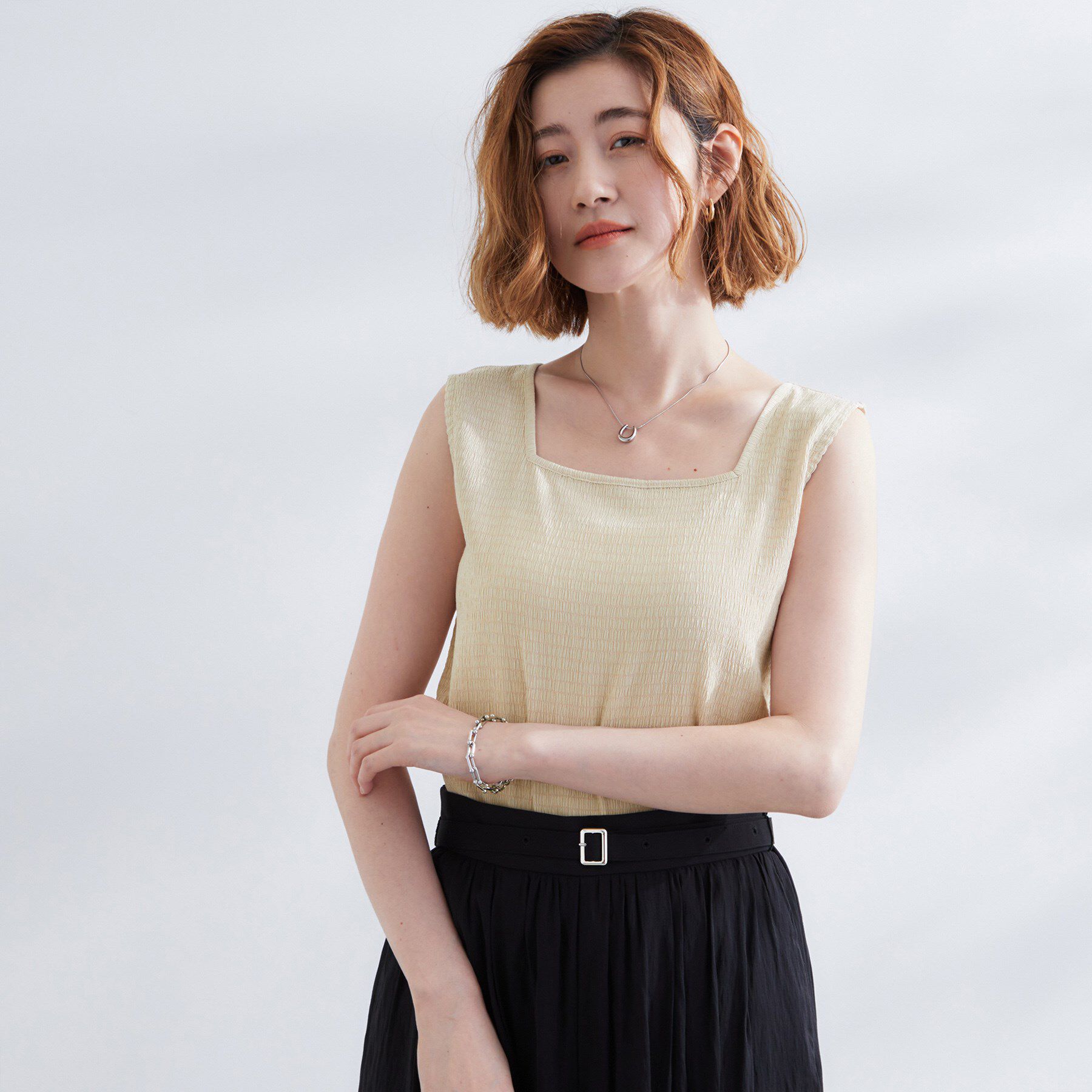 grove「ジャカードスクエアネックタンク」|キャミソール|