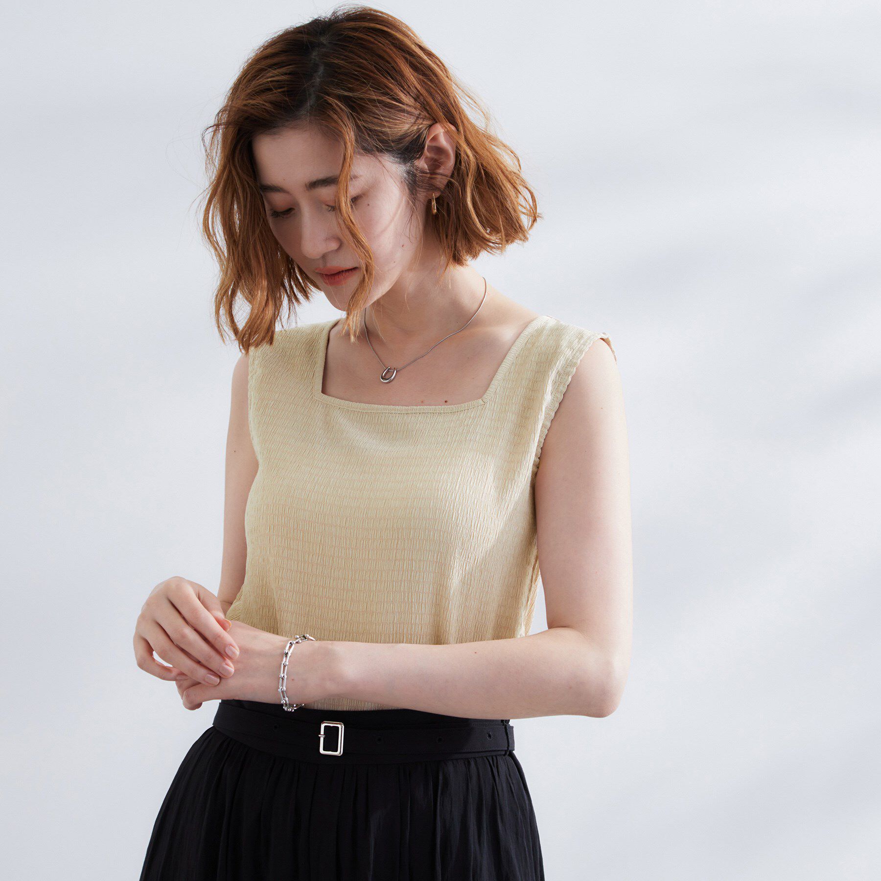 grove「ジャカードスクエアネックタンク」|キャミソール|