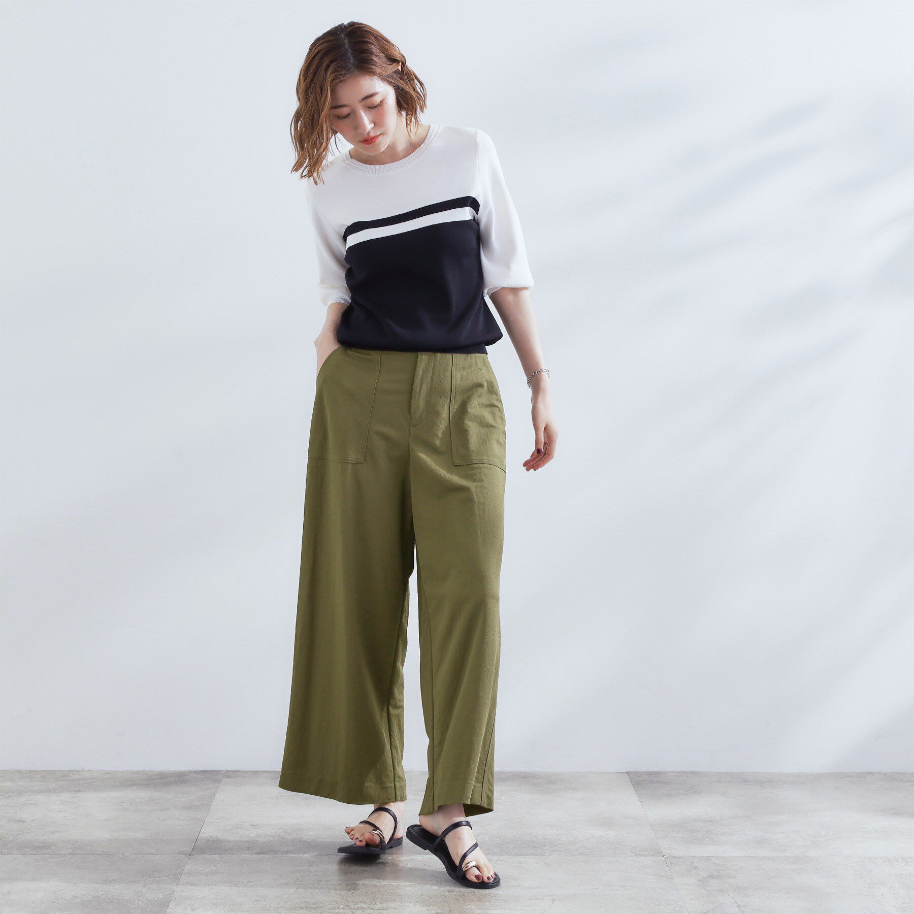 grove「【接触冷感】見た目はきちんと、着心地はらくちん クロップドベイカーパンツ」|その他|
