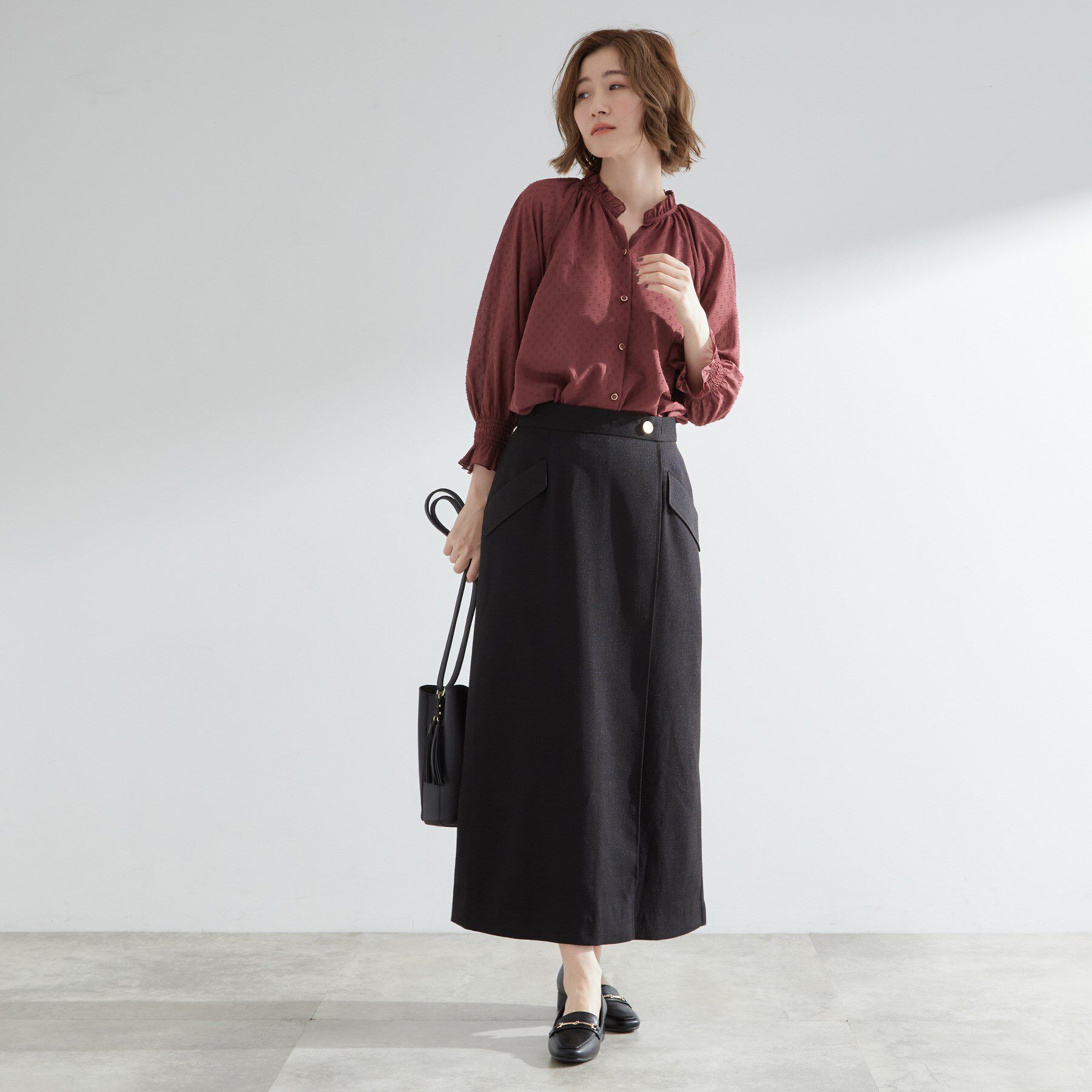 grove「秋先取り　フラップポケットラップスカート」|スカート|