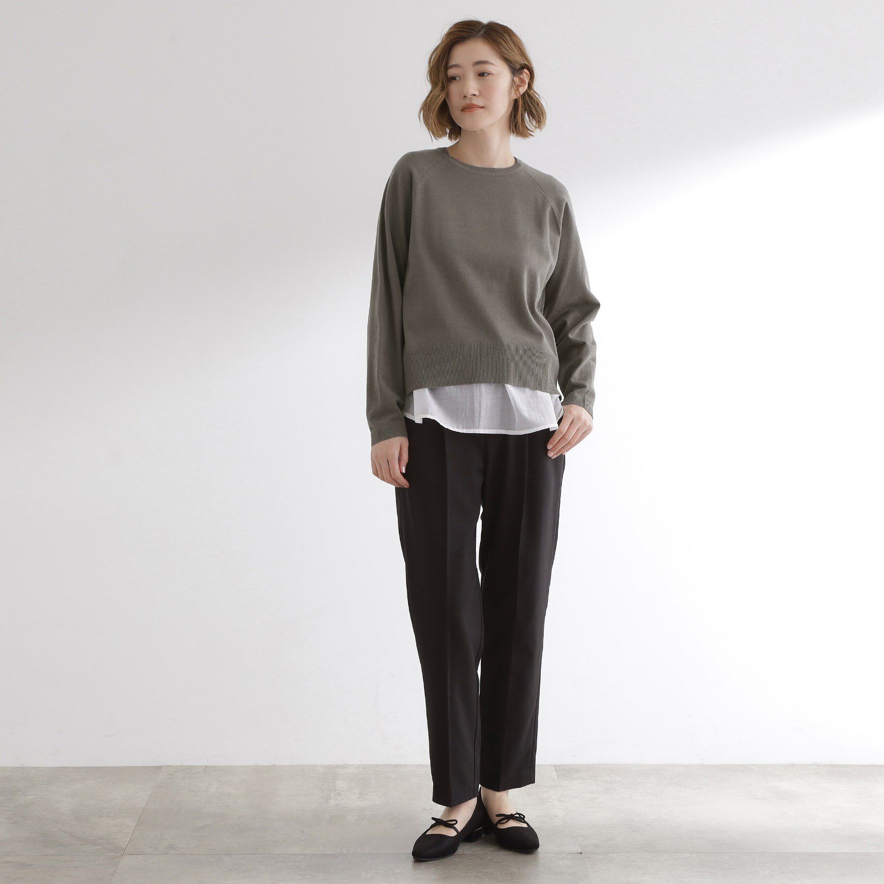 grove「最終お値下げ！！【洗える/毛玉軽減】天竺ラグランスリーブプルオーバー」|ニット・セーター|