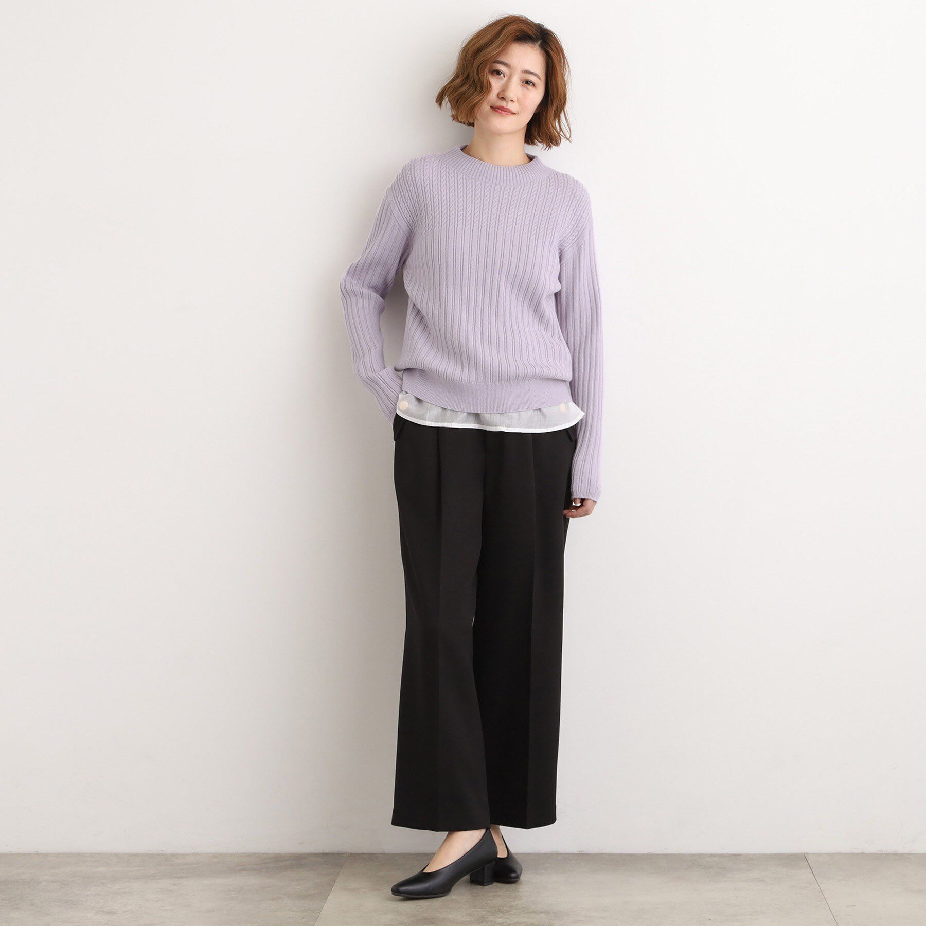 grove「【毛玉軽減／洗える】ミニケーブルニット」|ニット・セーター|