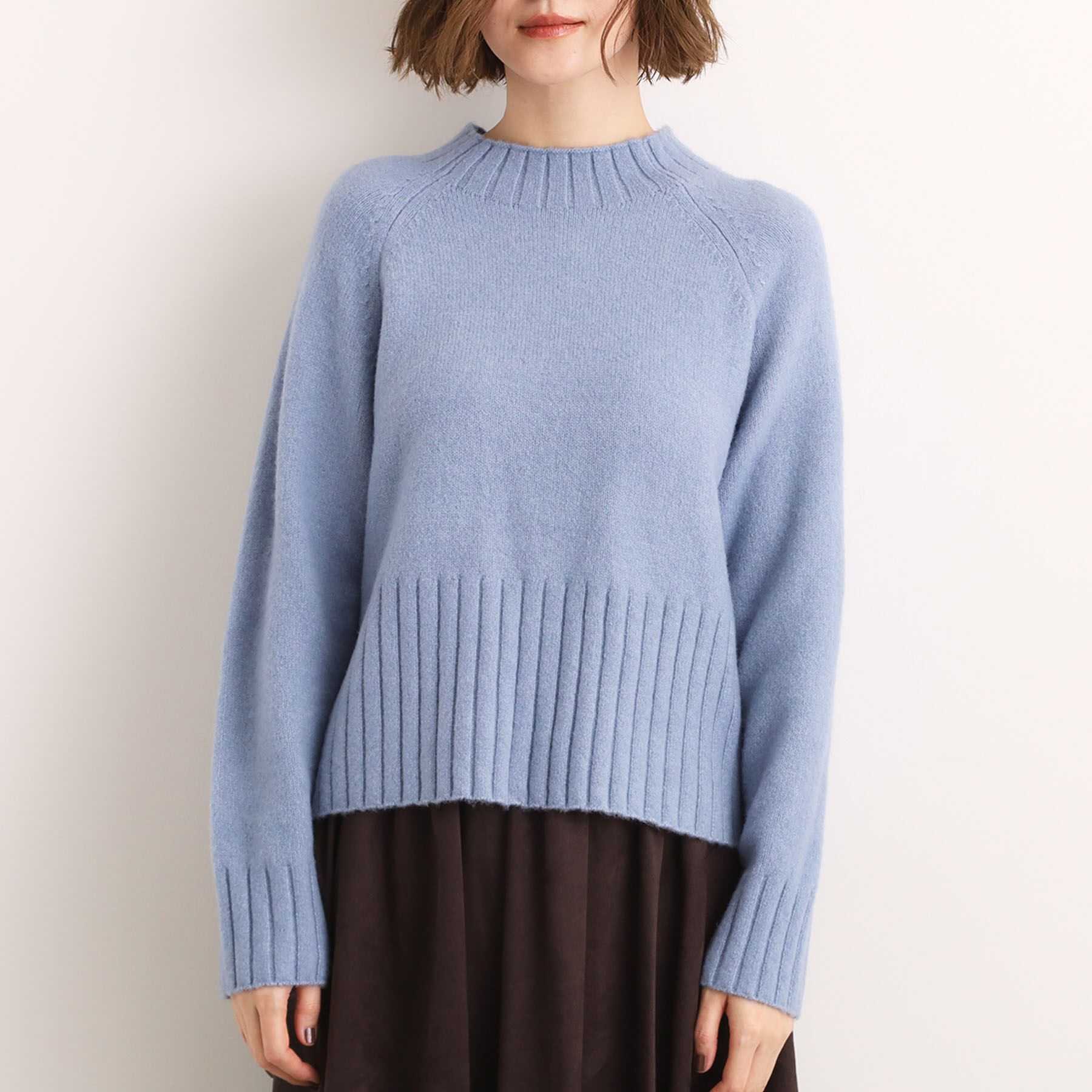 grove「【洗える】バックリブ切替ニット」|ニット・セーター|