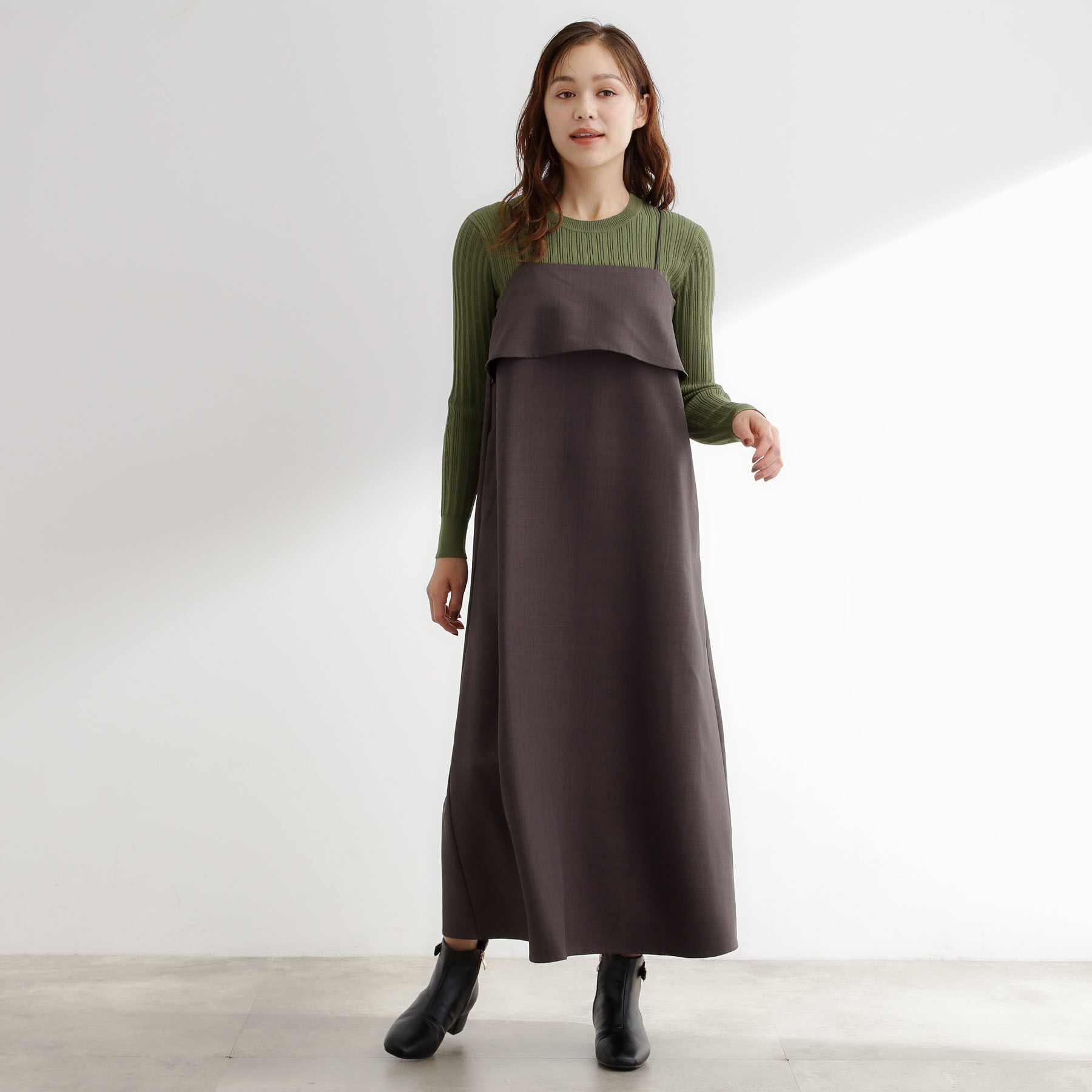 grove「【毛玉軽減】配色ラインランダムリブニット」|ニット・セーター|