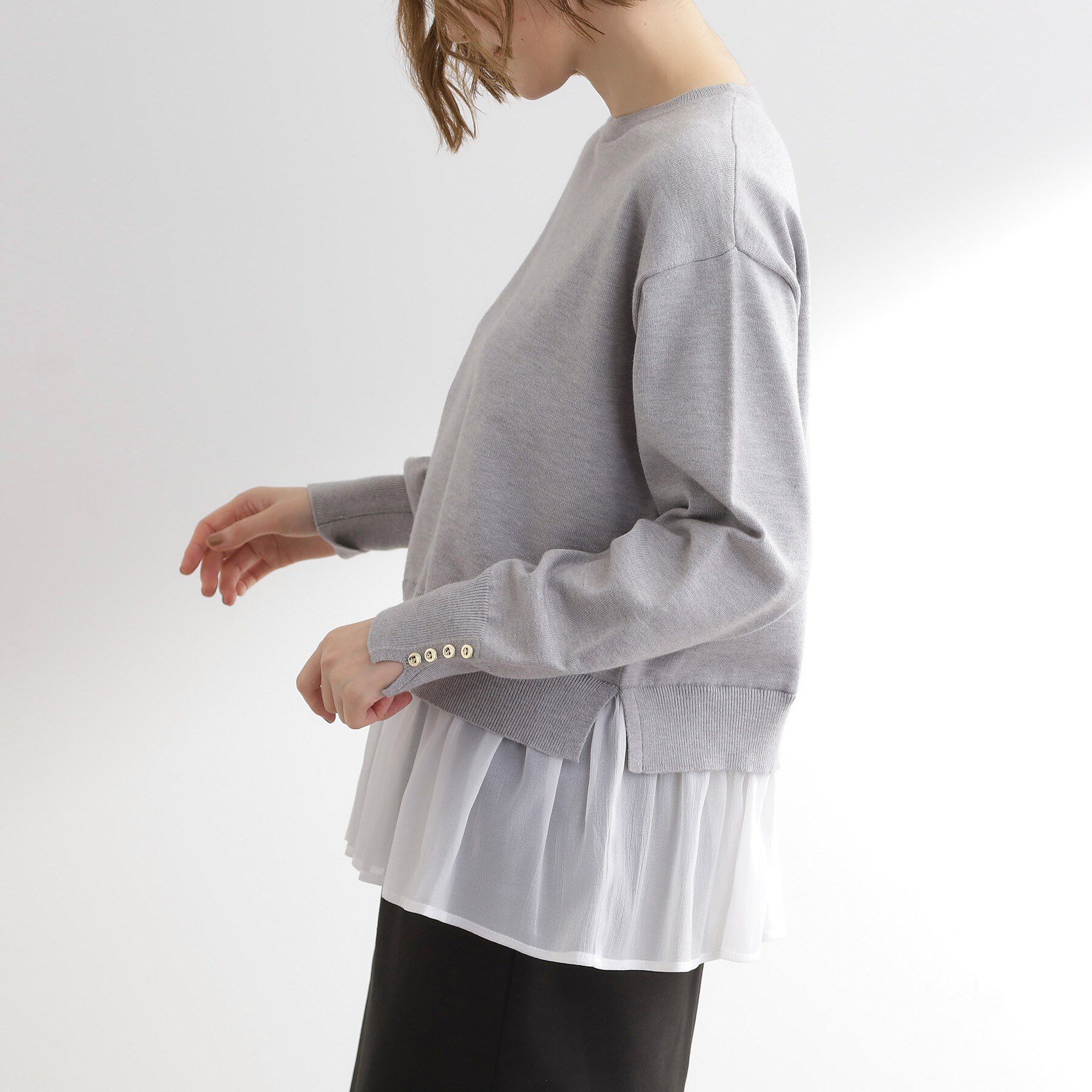 grove「裾レイヤードニットプルオーバー」|ニット・セーター|