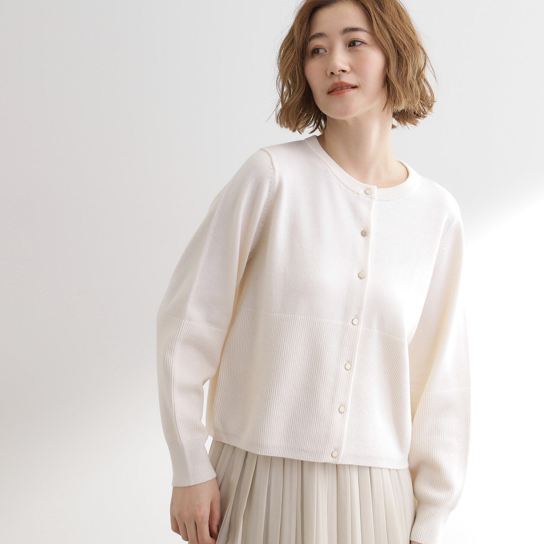 grove「【毛玉軽減／洗える】編地切替カーディガン」|カーディガン|