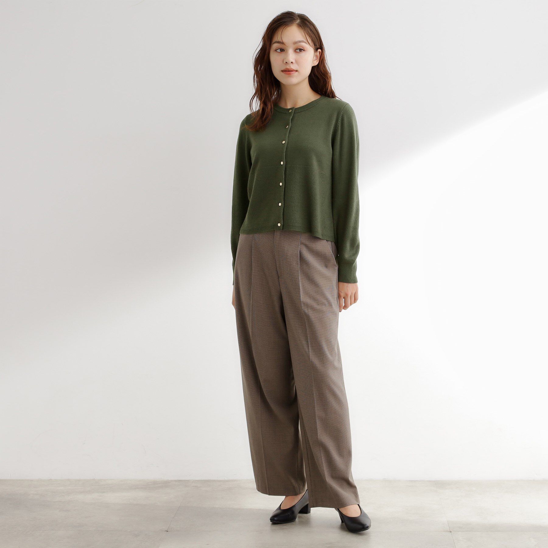 grove「【毛玉軽減／洗える】編地切替カーディガン」|カーディガン|